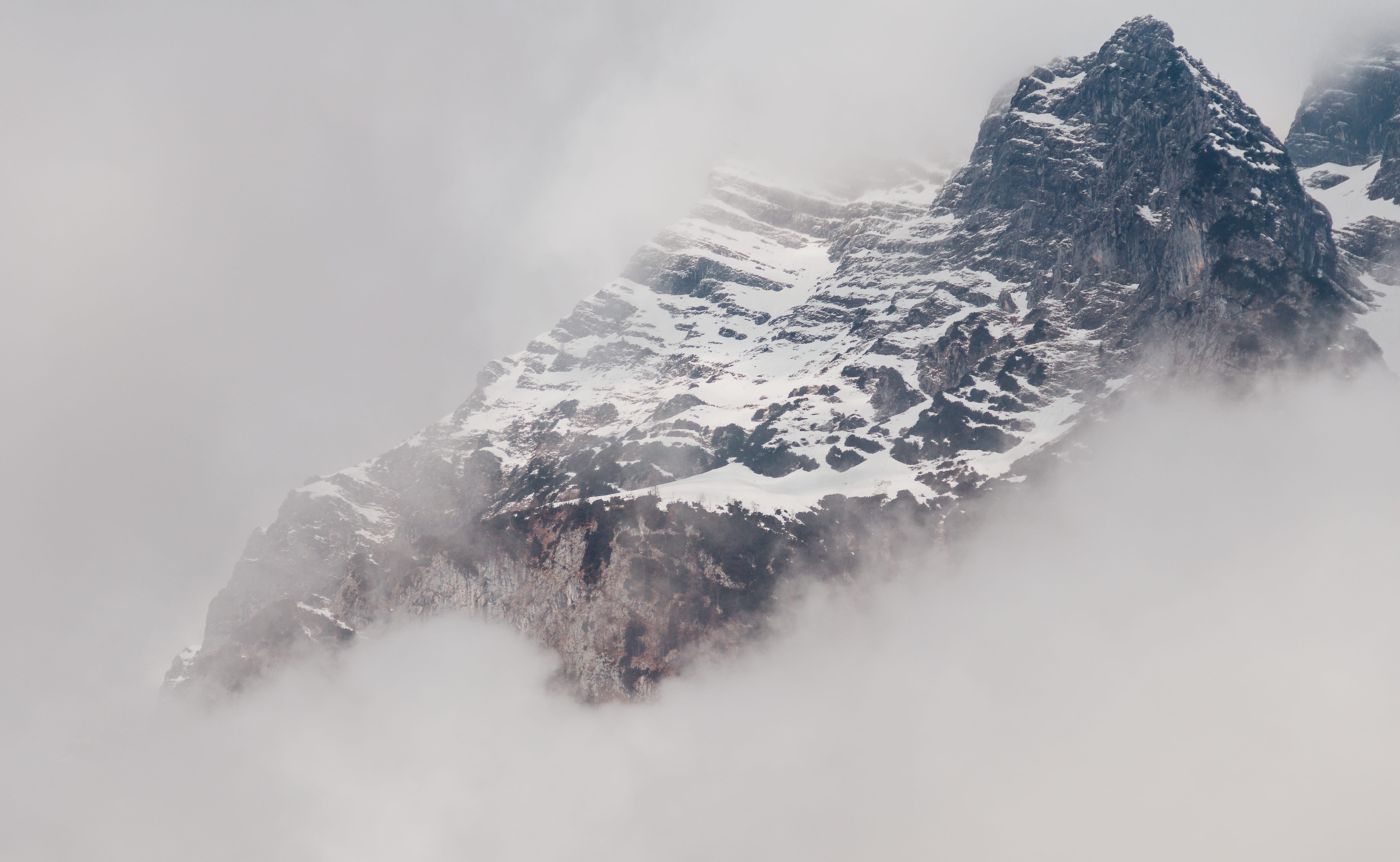 mountain Peak, white, mountain Range, european Alps, scenics, frozen, landscape, cold - Temperature, 5K, covered, alp, nature, scenics - nature, extreme weather, HD Wallpaper