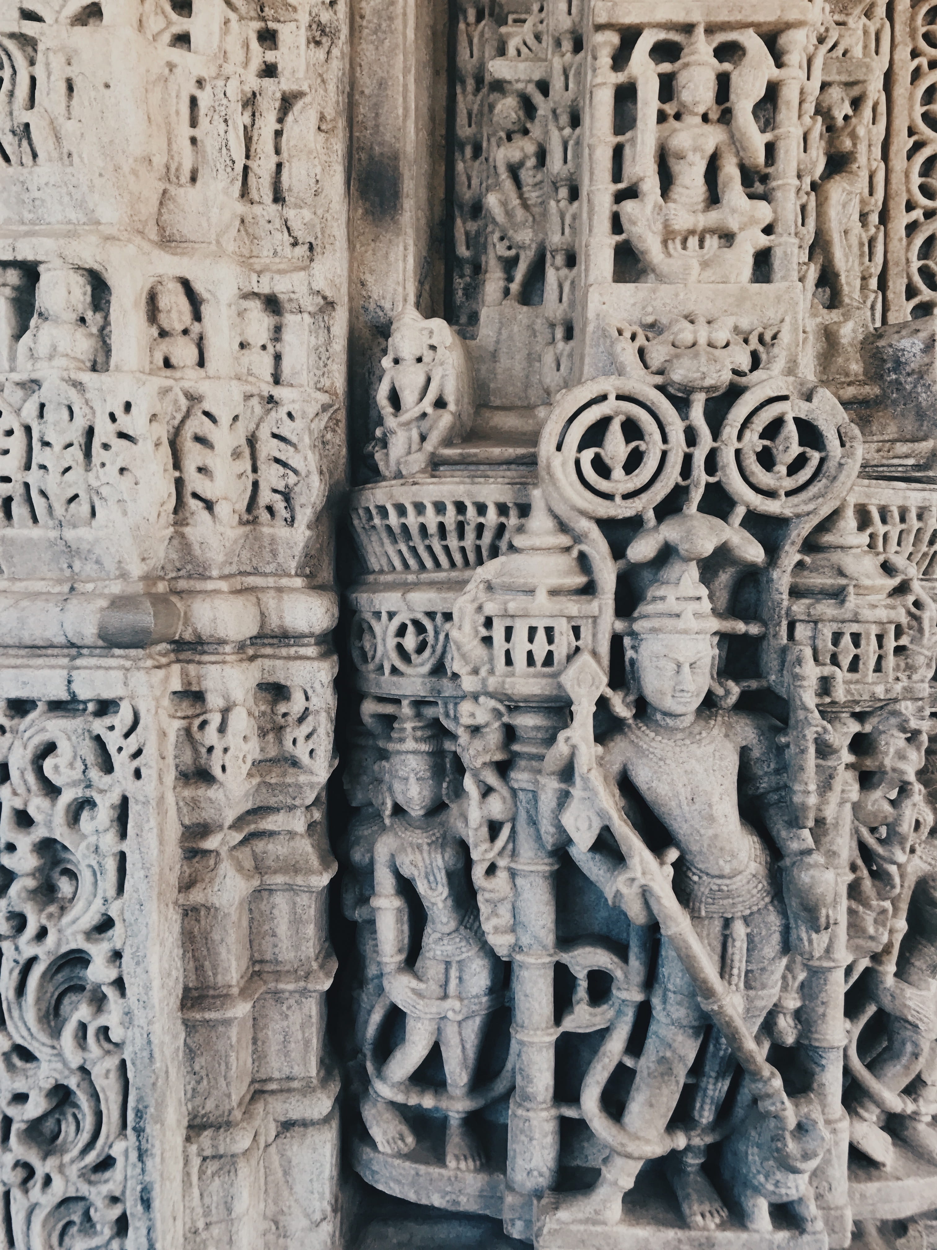 ancient, temple, human representation, carving - craft product, the past, ancient civilization, culture, building, spirituality, building exterior, india, Phone HD Wallpaper
