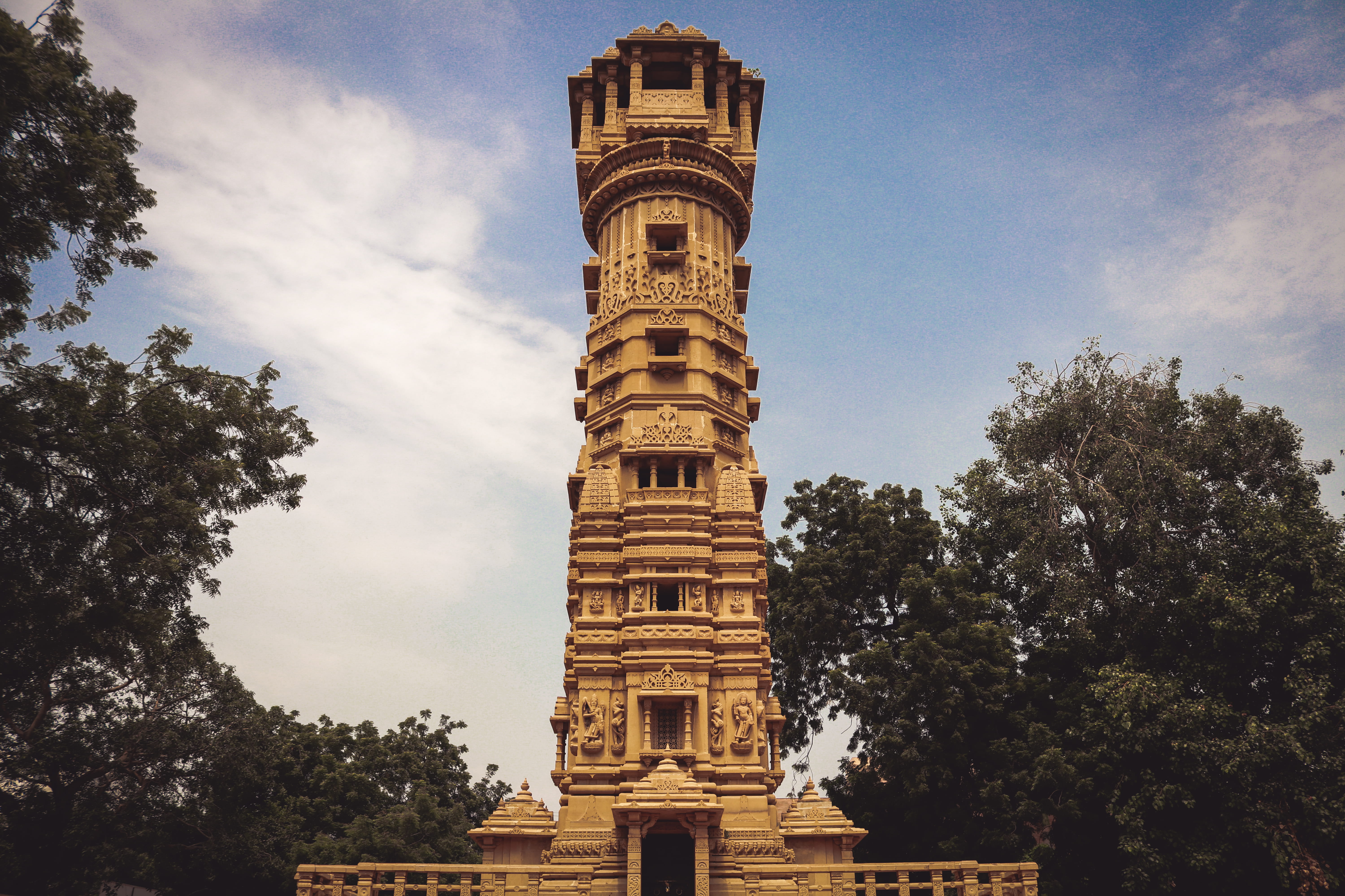 india, nature, built structure, cloud - sky, clouds, architecture, ahmedabad, outdoors, spire, history, travel destinations, carving, no people, HD Wallpaper