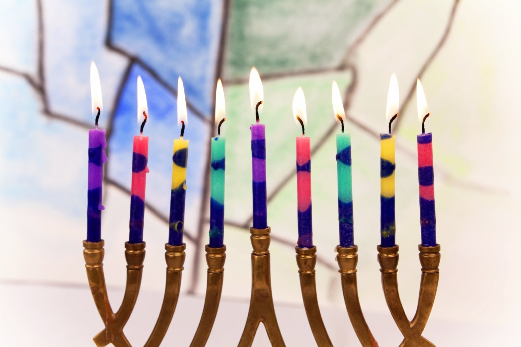 menorah, candelabrum, hanukkah, chanukah, hanukiah, candle, festival, 720P, holiday, jewish, HD Wallpaper