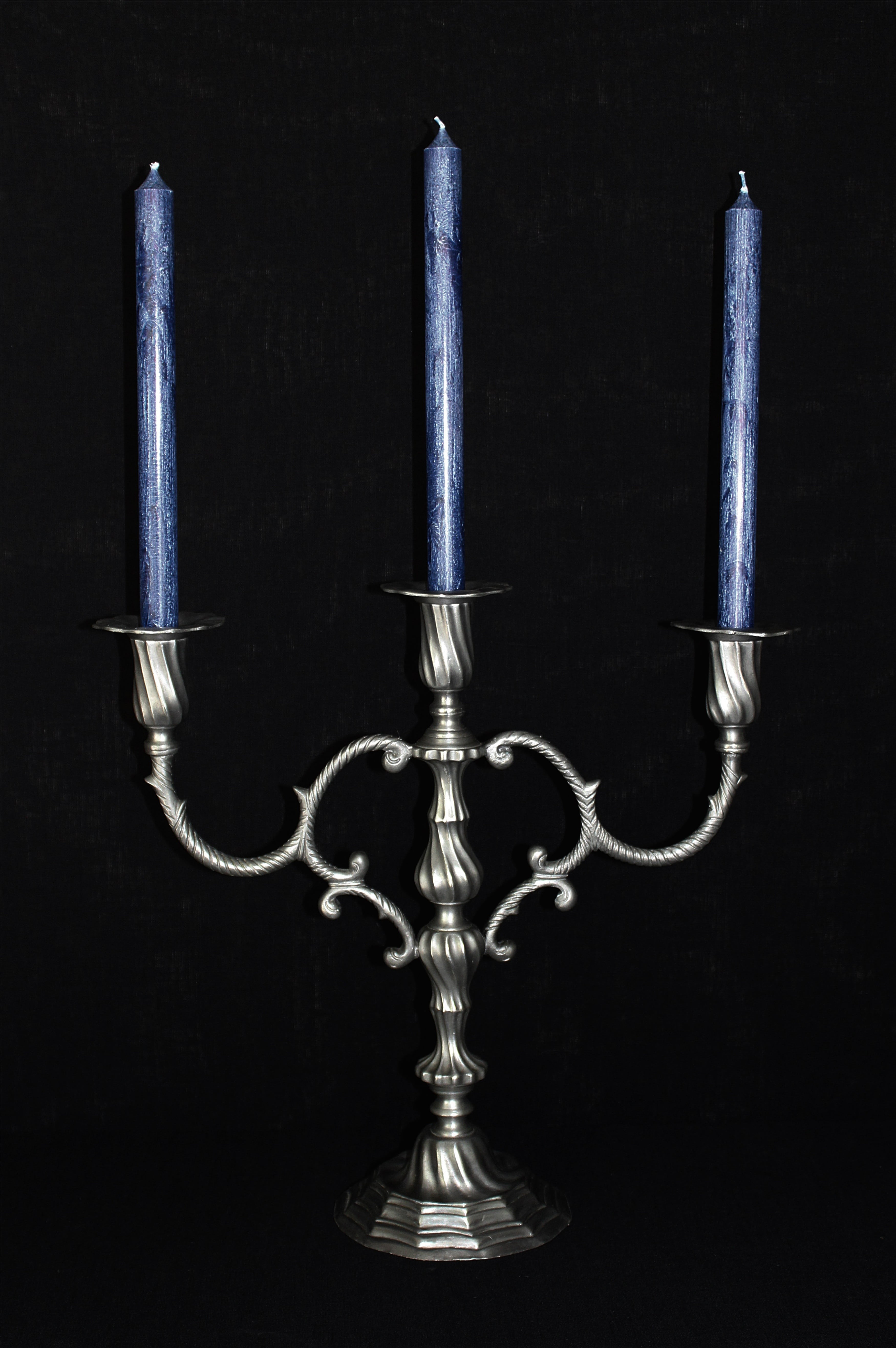 atmosphere, warning sign, home decor, silver - metal, tin chandeliers, black background, tin, 5K, two objects, metal, alloy, close-up, no people, candlestick, Phone HD Wallpaper