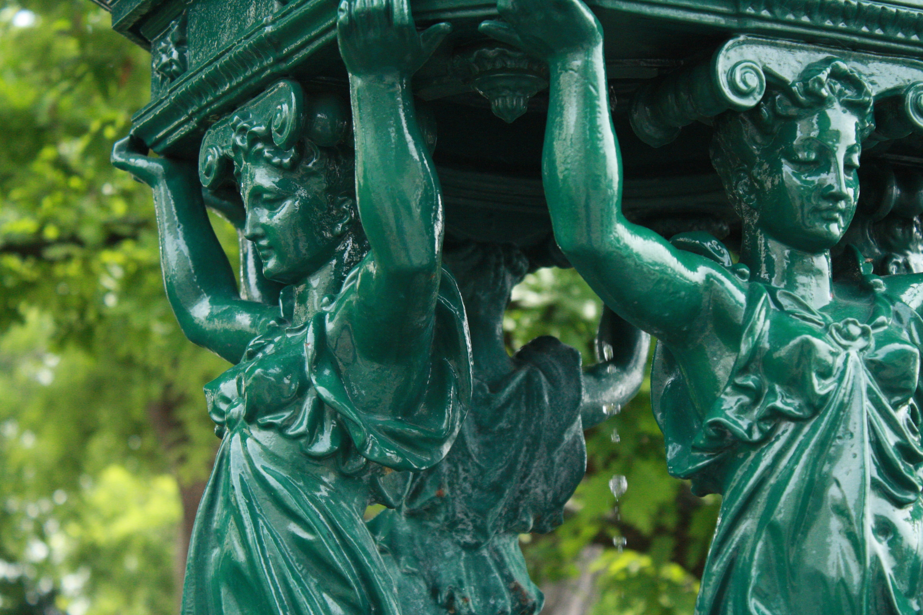 green, representation, close-up, sculpture, french, human representation, government, religion, architecture, creativity, day, statute, statue, metal, female likeness, HD Wallpaper
