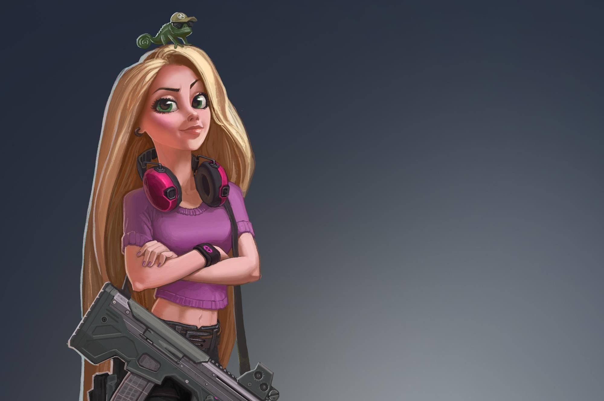 1080P, Rapunzel, weapon, Disney, HD Wallpaper
