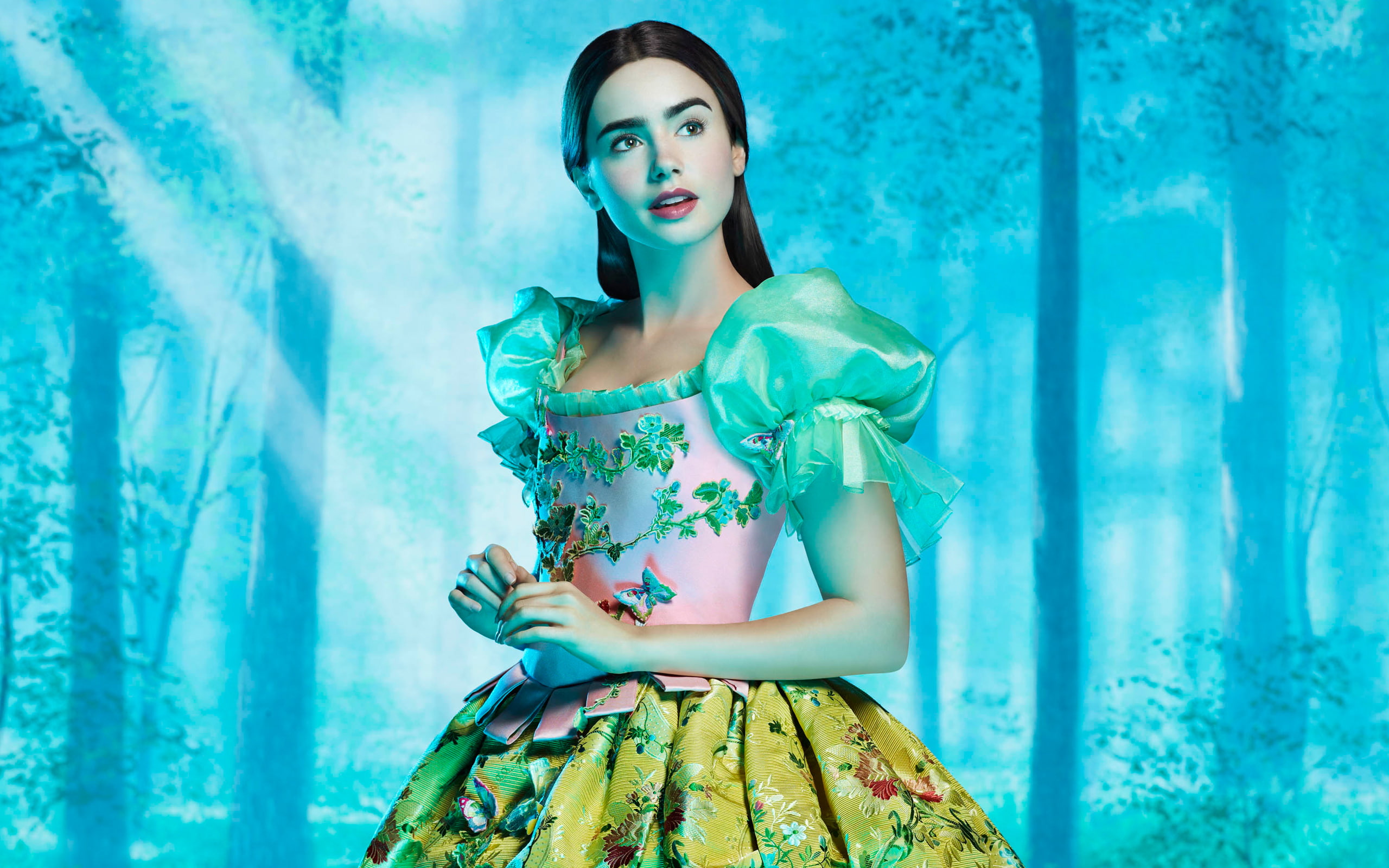 hd, white, as, 2K, lily, collins, celebrities, snow, HD Wallpaper