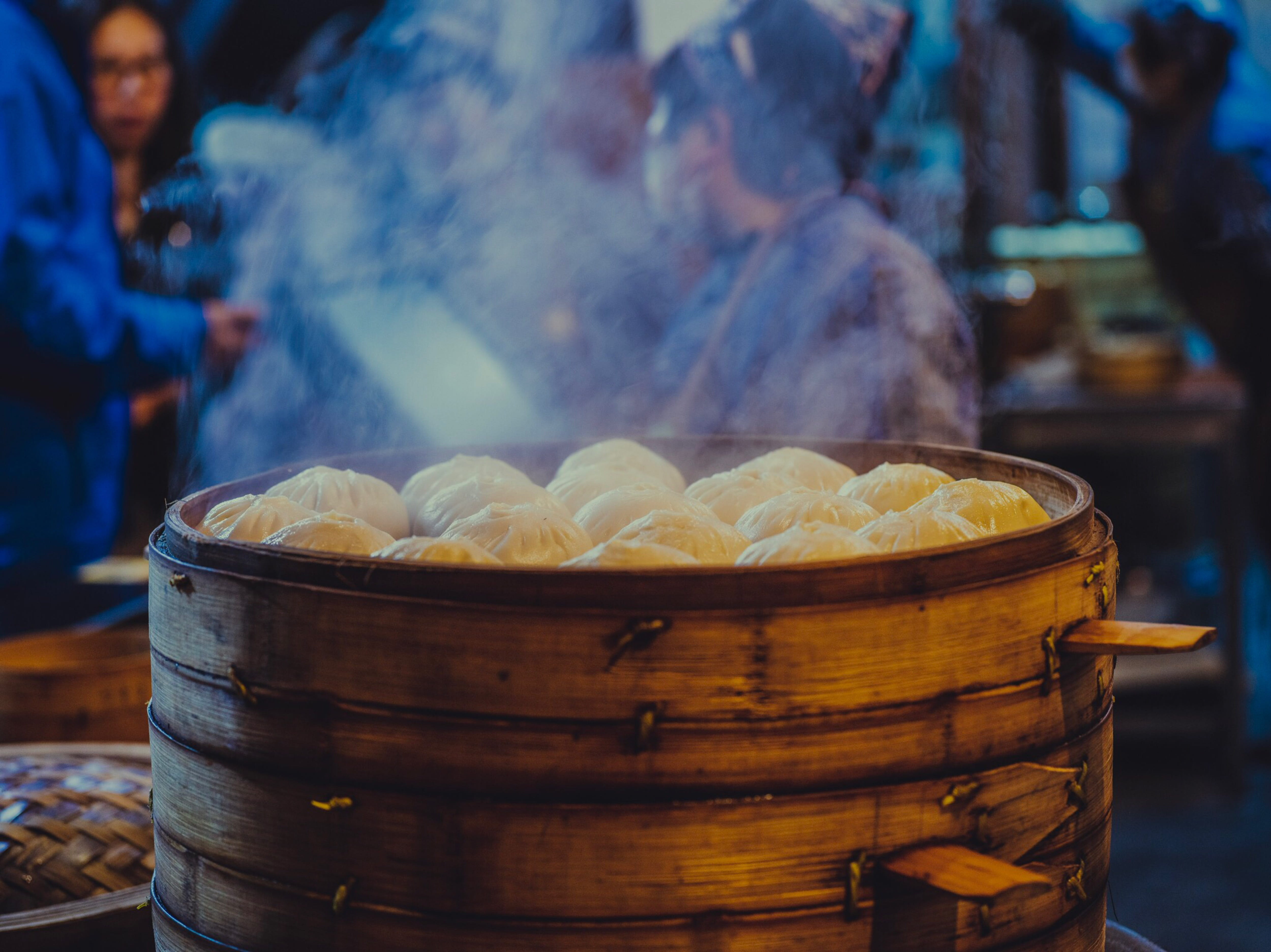 steamer, retail display, freshness, food and drink, small business, chinese food, market, buds, close-up, indoors, container, business, asian food, incidental people, HD Wallpaper