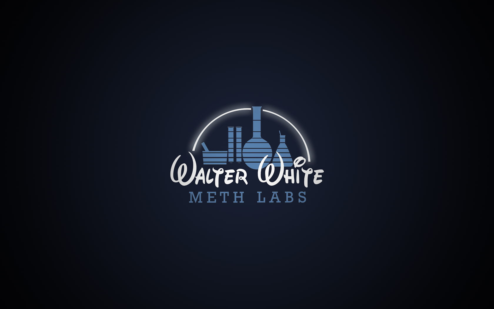 Parody, Walter White, minimalism, TV, 720P, Walt Disney, Breaking Bad, Blue Background, logo, Dark, Meth, Crossover, Disney, HD Wallpaper