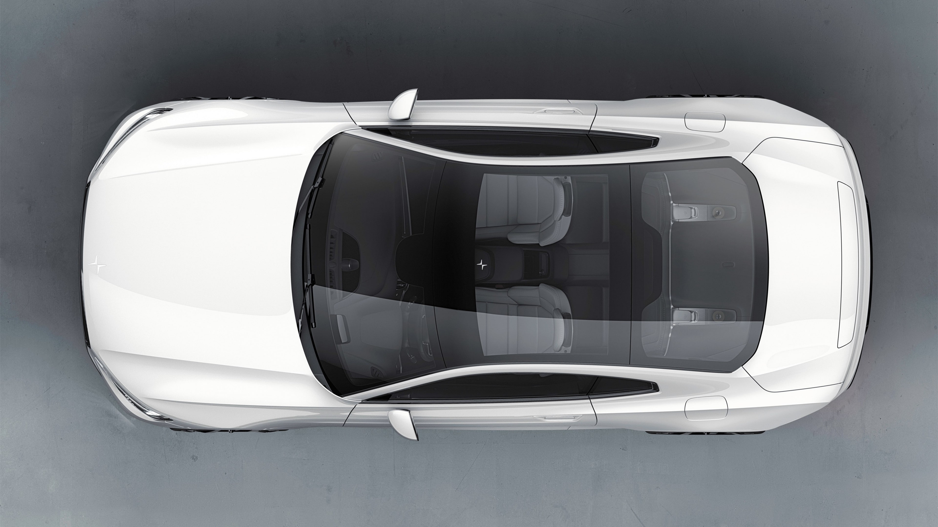 top, 4K, 4k, coupe, Polestar 1, view, white, 2019 Cars, illustration, HD Wallpaper