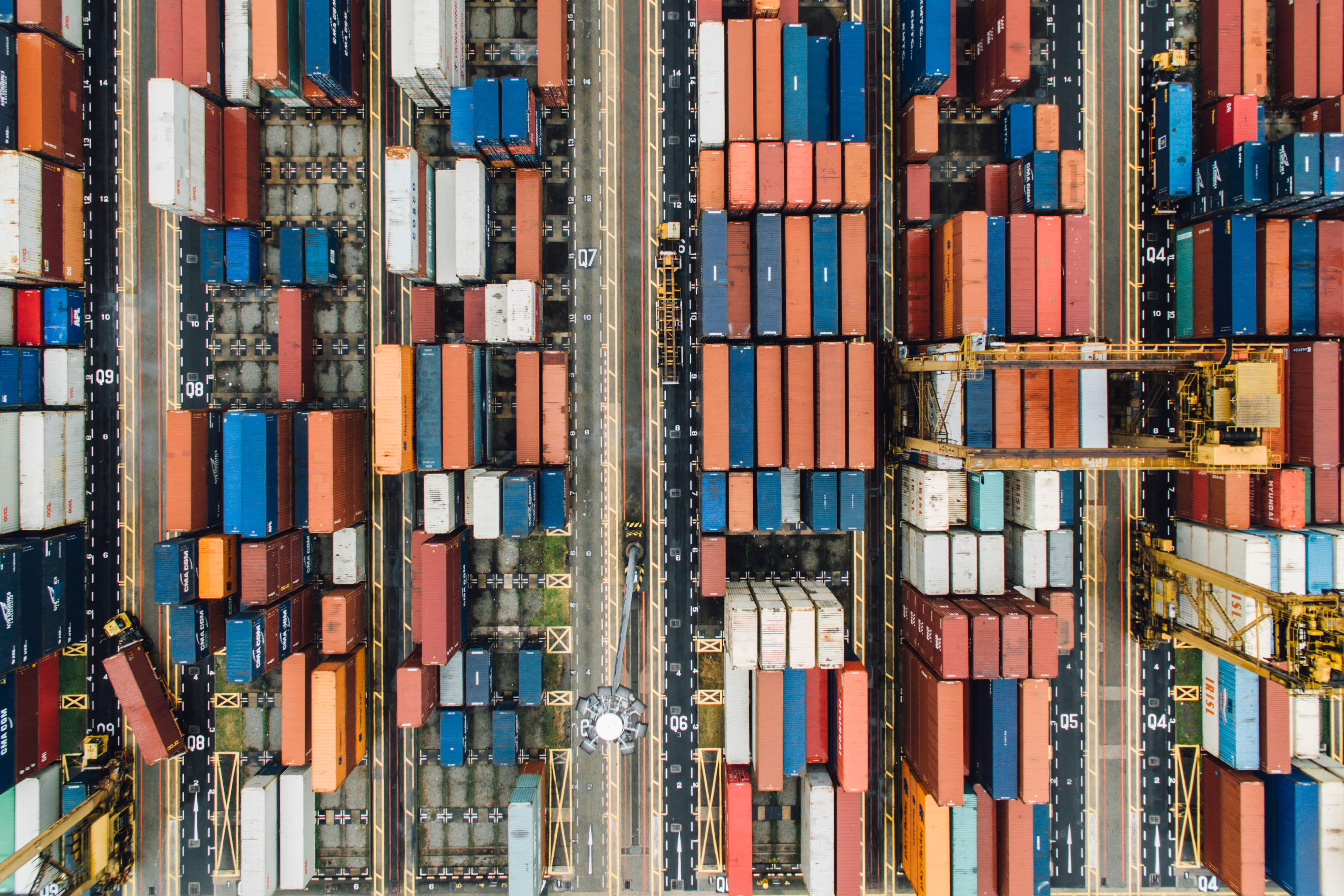 photo, block, 4K, business, van, harbor, full frame, backgrounds, travel, trading, stack, no people, wharf, water, cargo, cargo container, outdoors, multi colored, HD Wallpaper