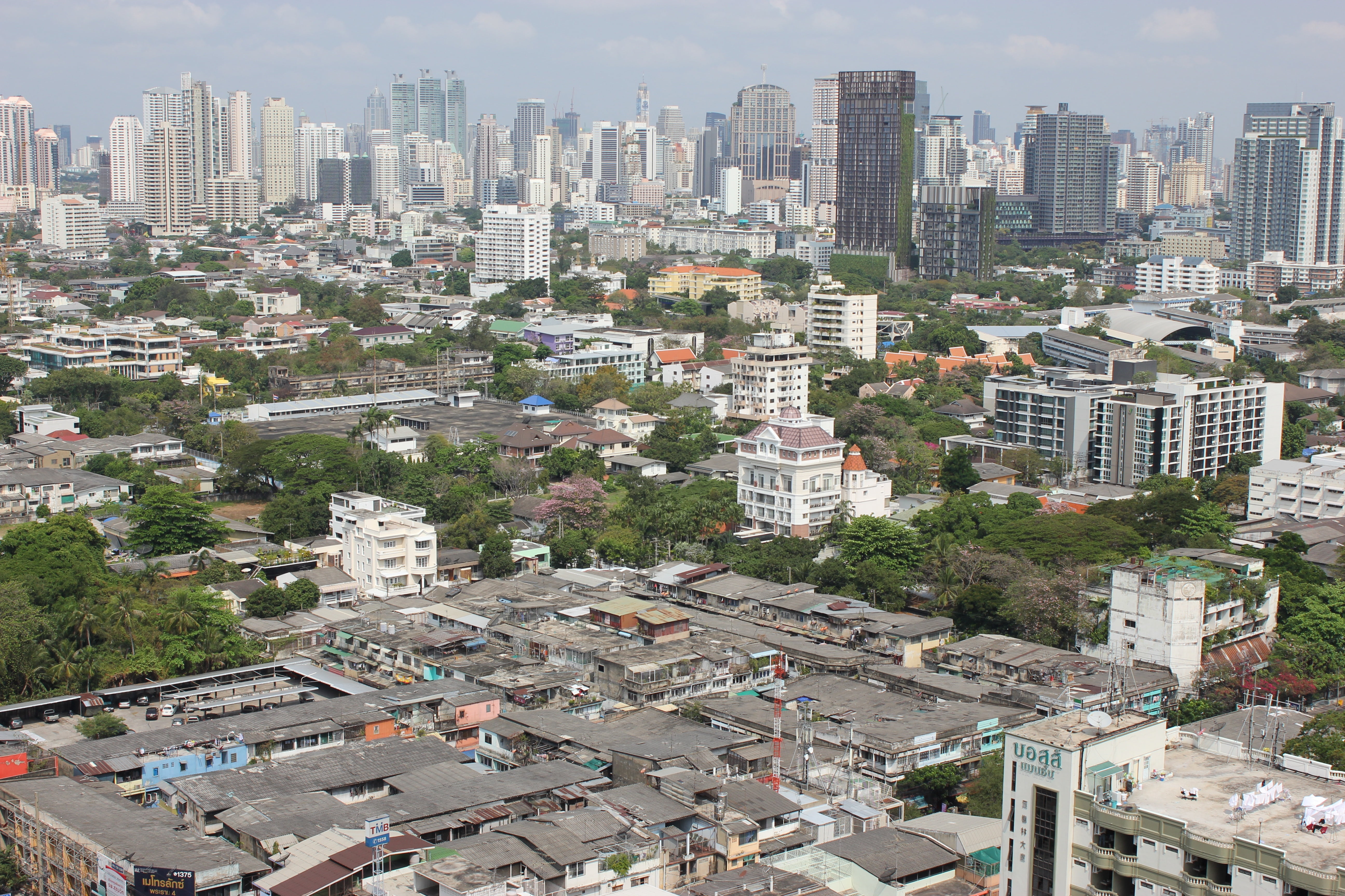 built structure, background, office building exterior, building, community, cityscape, bangkok, tree, architecture, tower, asia, city, outdoors, residential district, HD Wallpaper