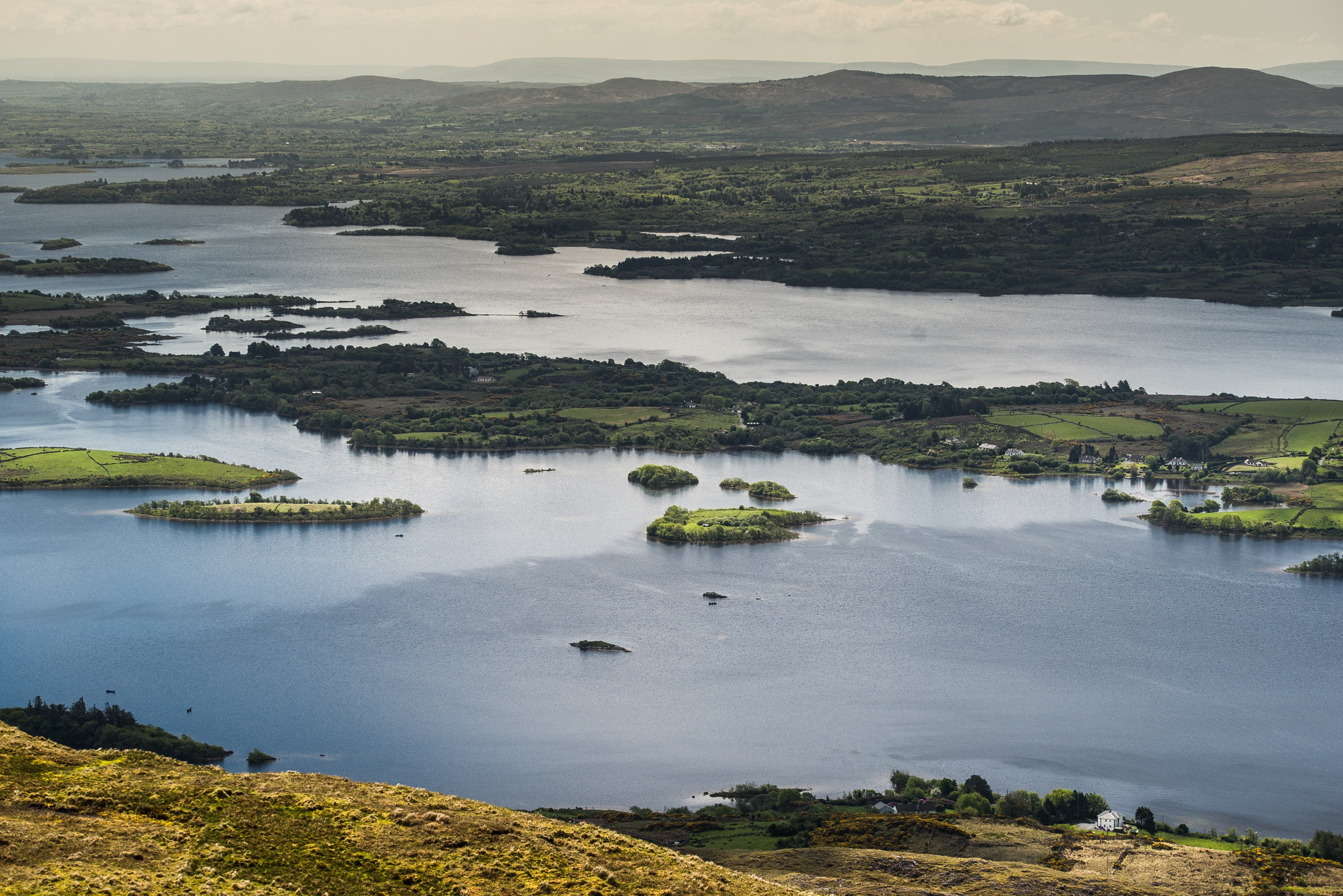 island, lagoon, lake, boot, irlande, scenics - nature, no people, outdoors, landscape, environment, water, high angle view, sky, tranquility, nature, non-urban scene, HD Wallpaper