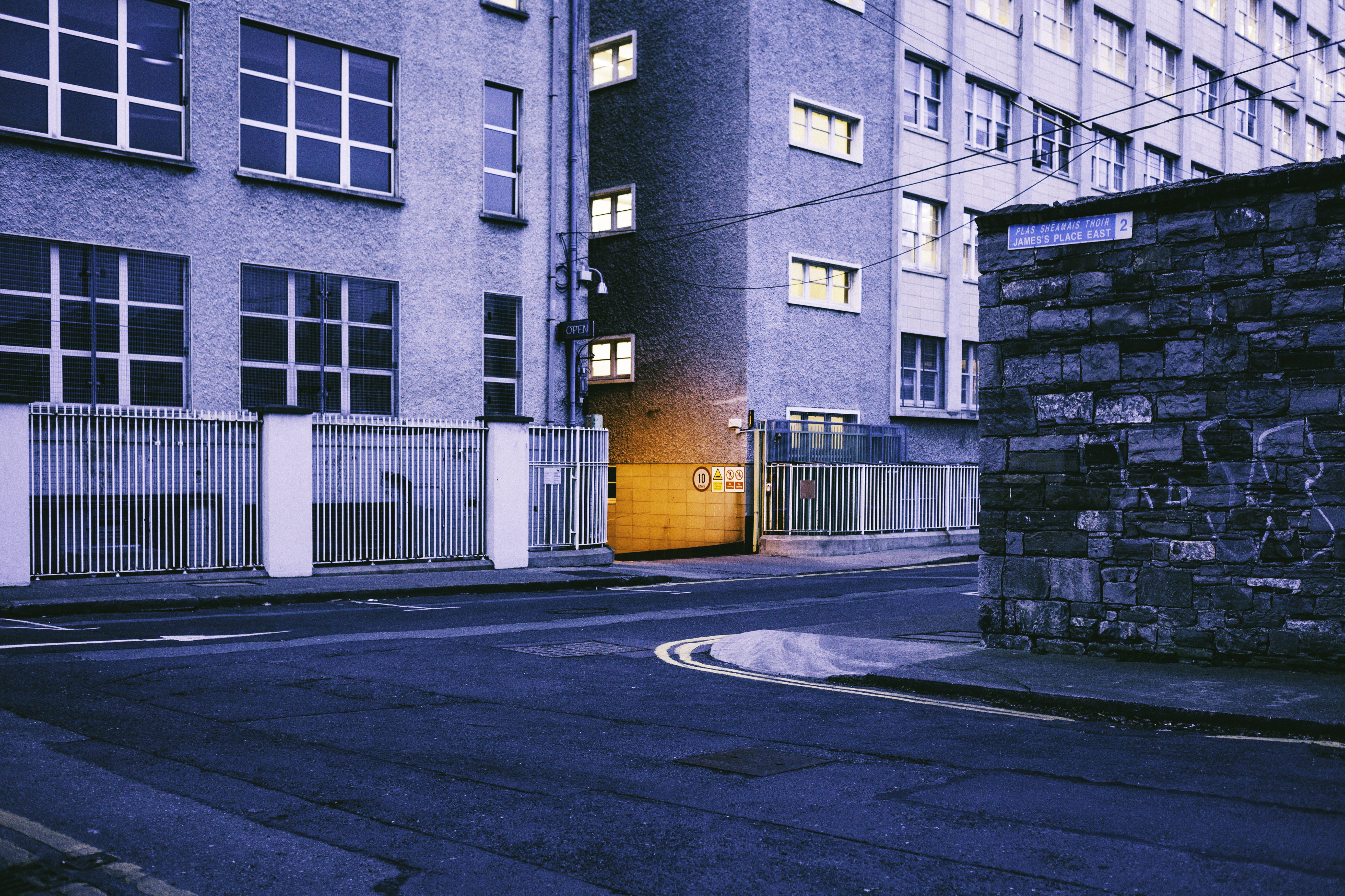 built structure, dublin, city, empty, outdoors, residential district, street, night, 5K, illuminated, office building exterior, houses, window, modern, HD Wallpaper