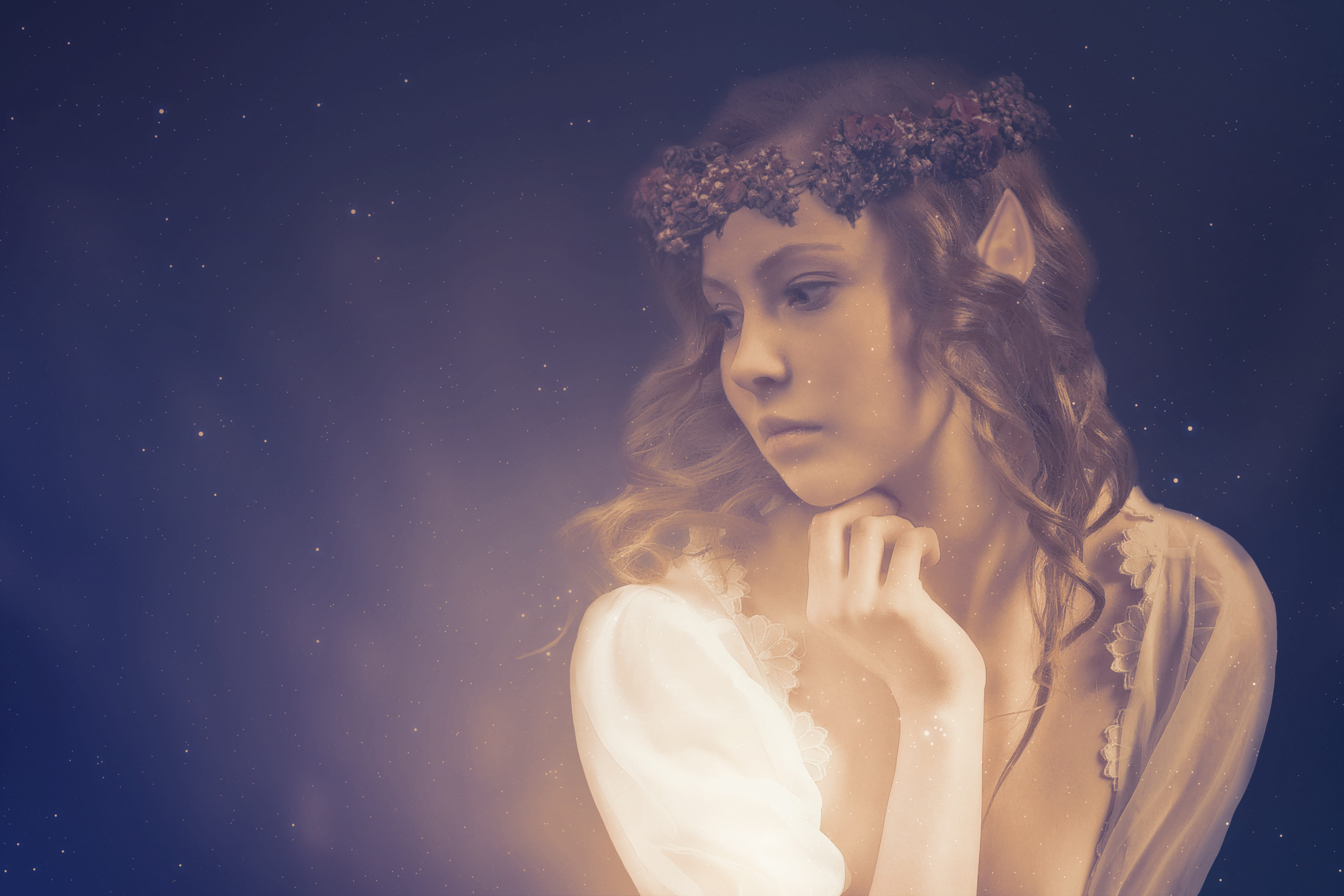 digital composite, nature, looking, studio shot, beautiful people, beautiful woman, beauty, portrait, face, dream, hairstyle, women, thoughtful, fashion, HD Wallpaper
