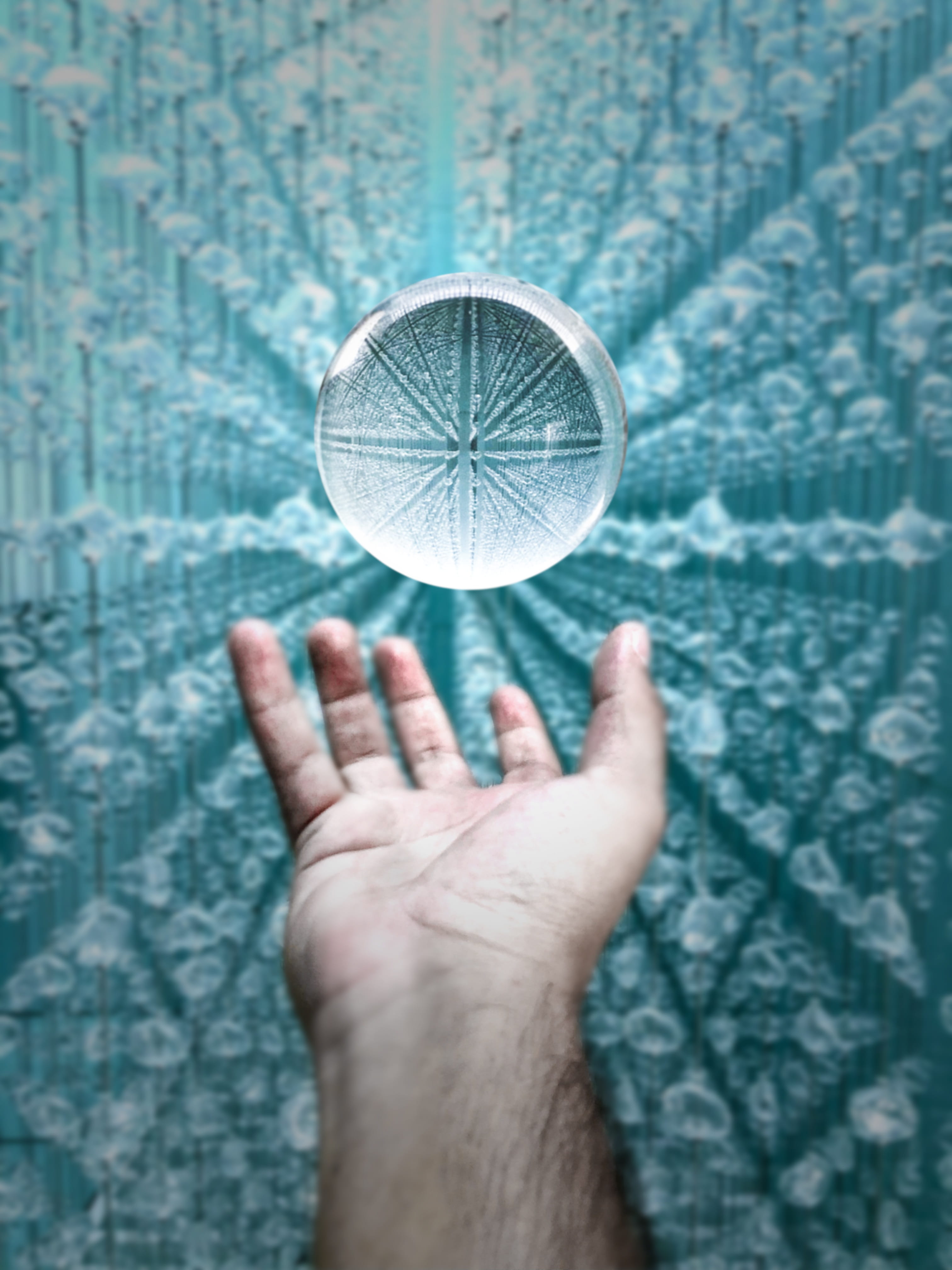 crystal ball, ball, finger, circle, 4K, one person, body part, close-up, human hand, unrecognizable person, single object, geometric shape, holding, sphere, Phone HD Wallpaper