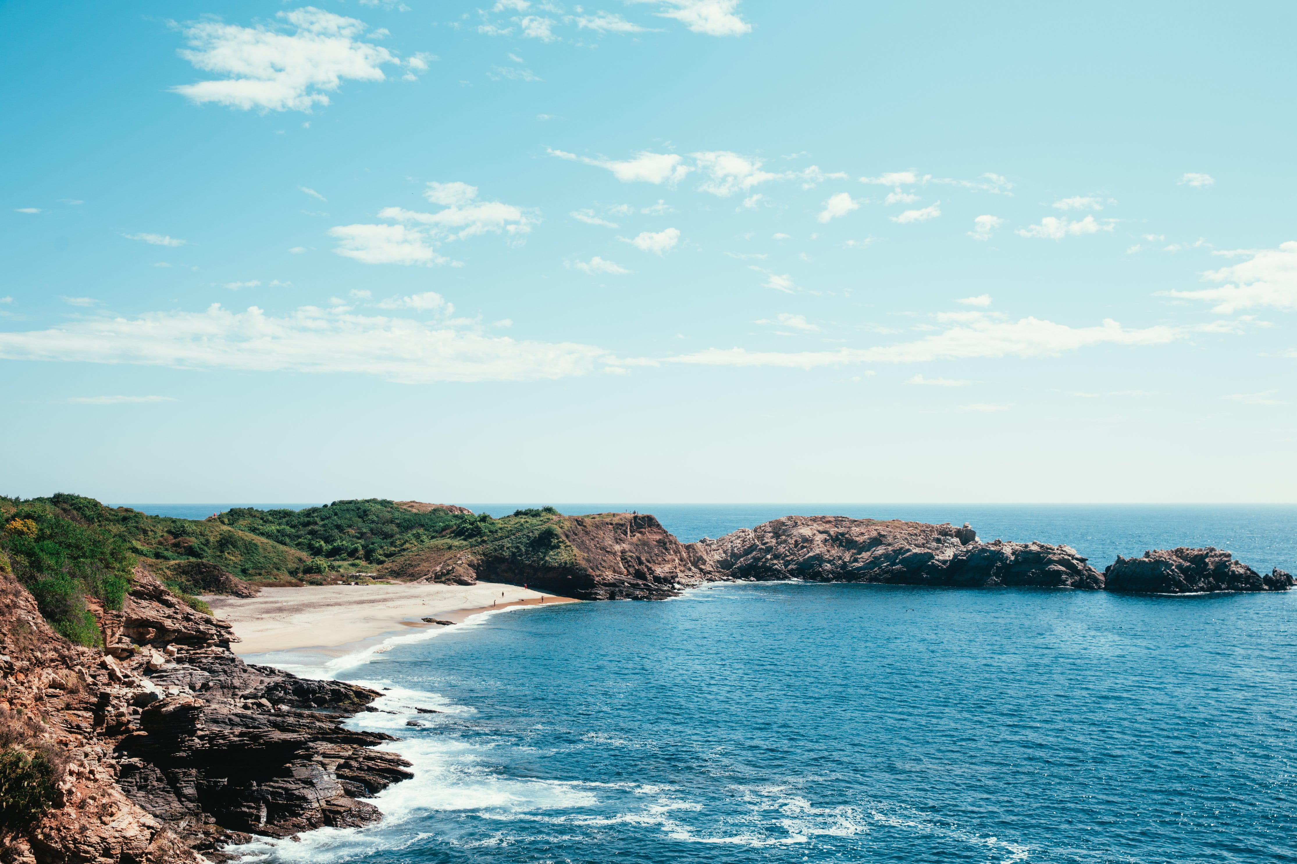 scenics - nature, Travel, Nature and Landscapes, Seasons, private, land, rock, 4K, Vacation, horizon over water, outdoors, Around the World, Landscape, HD Wallpaper