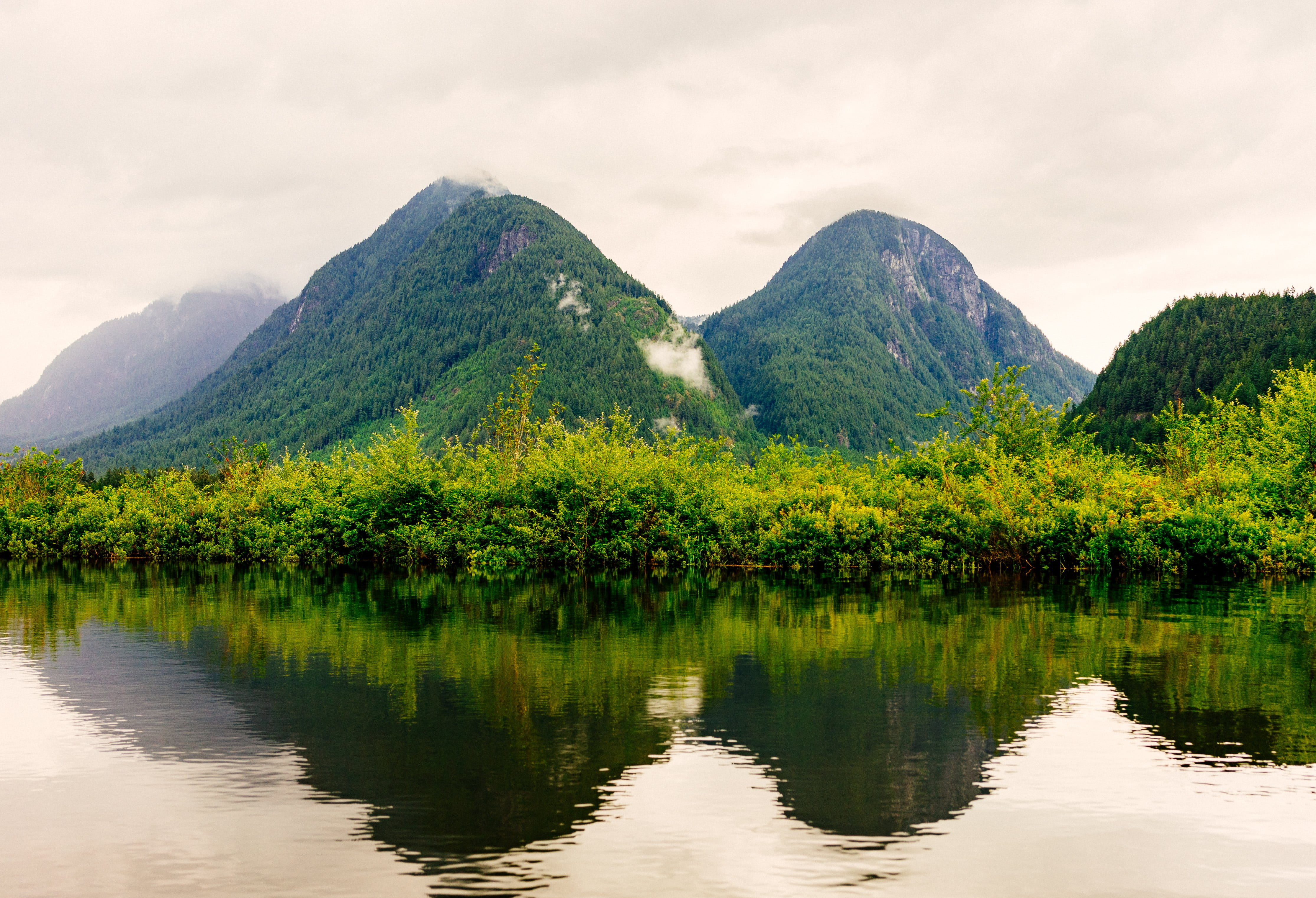 environment, idyllic, Ocean, lagoon, plant, no people, nature, scenics - nature, mountain, Landscape, mountain range, Trip, reflection, lake, 4K, foggy, HD Wallpaper
