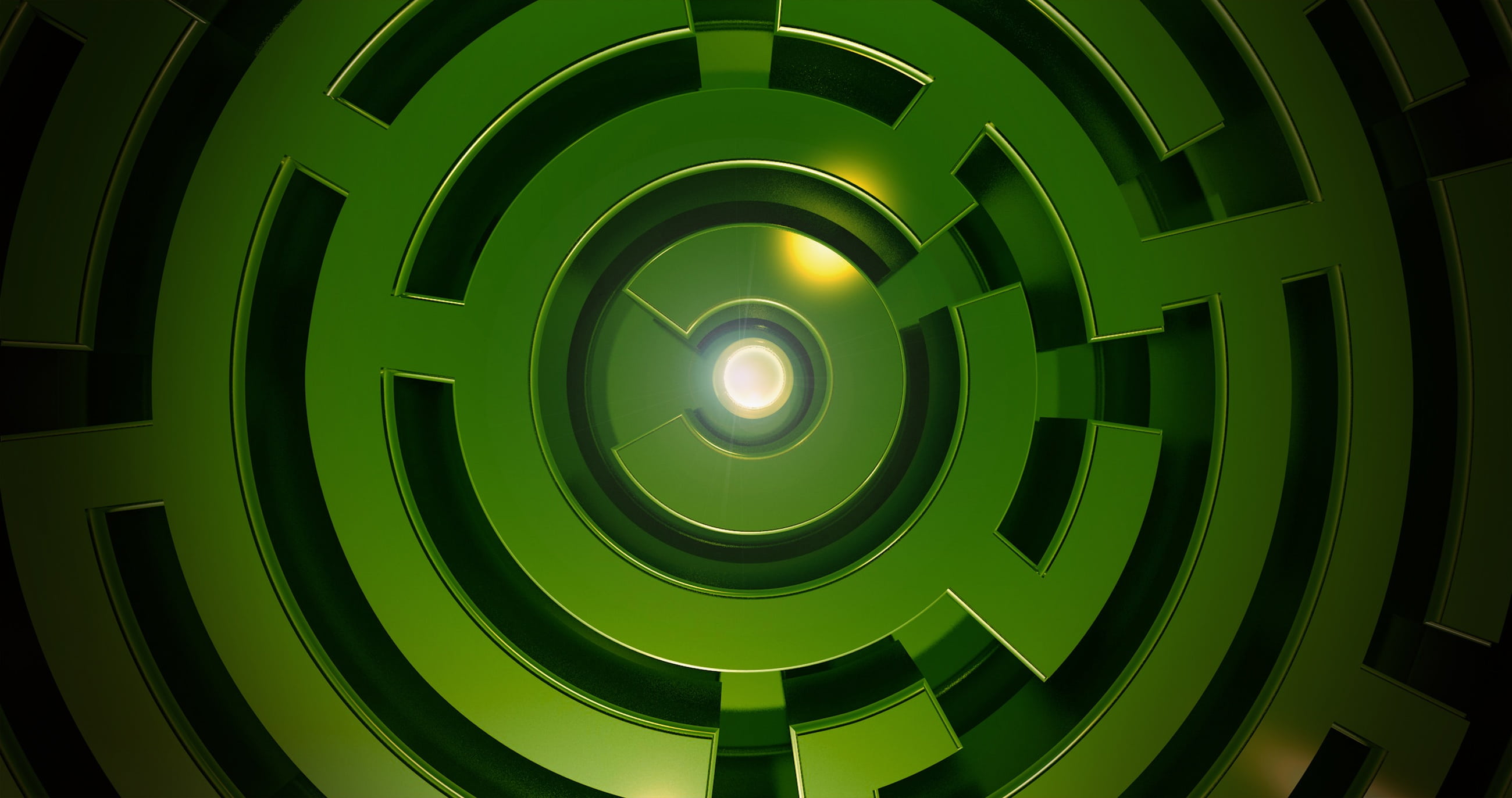 search, green light, abstract, industry, day, outdoors, shape, backgrounds, forward, modern, staircase, spiral, way out, meditation, design, no people, HD Wallpaper
