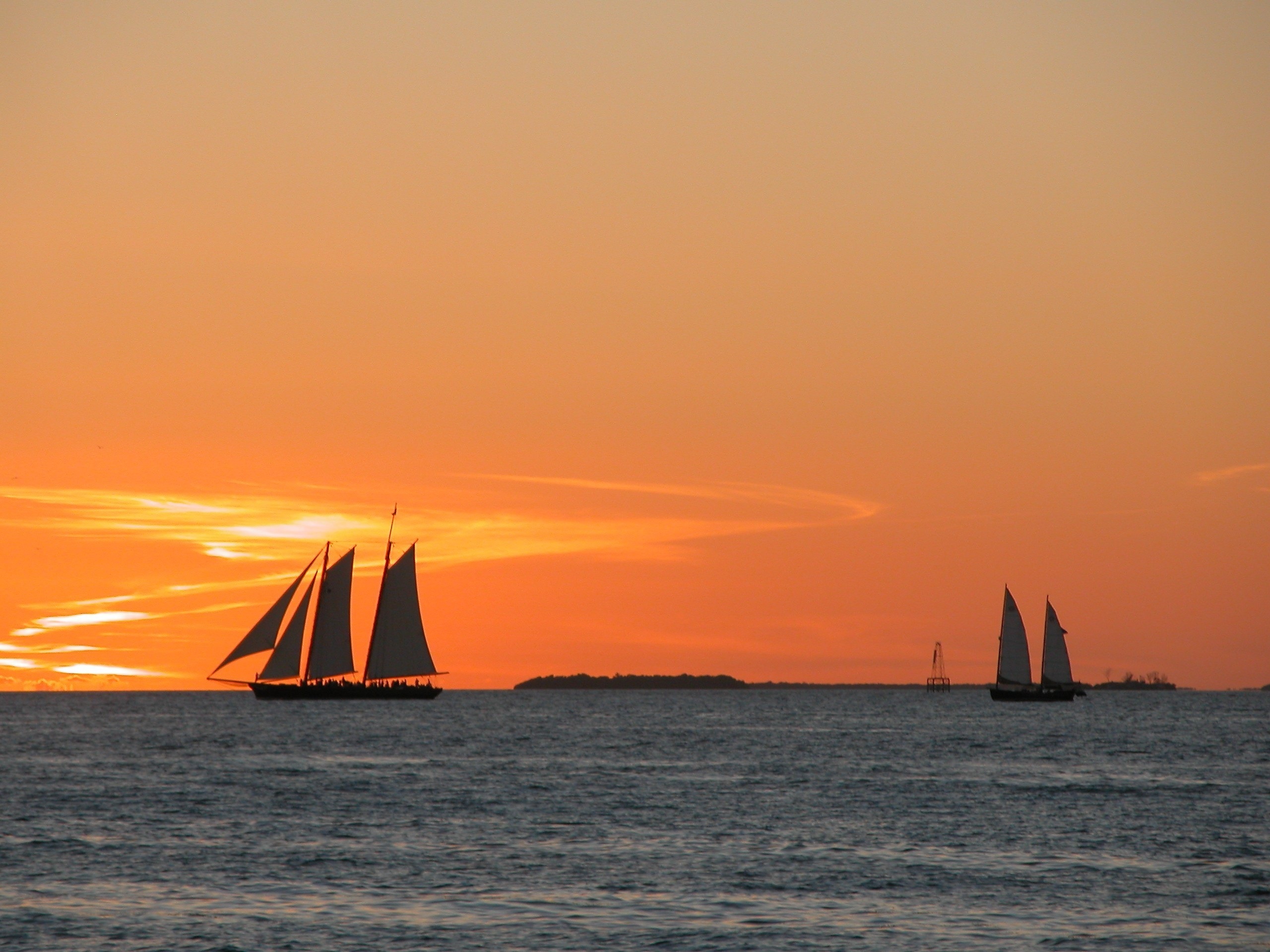 majestic, mallory square, sky, sailboat, coastline, orange color, mode of transportation, yachting, sailboats, yacht, south, coastal, scenics - nature, HD Wallpaper