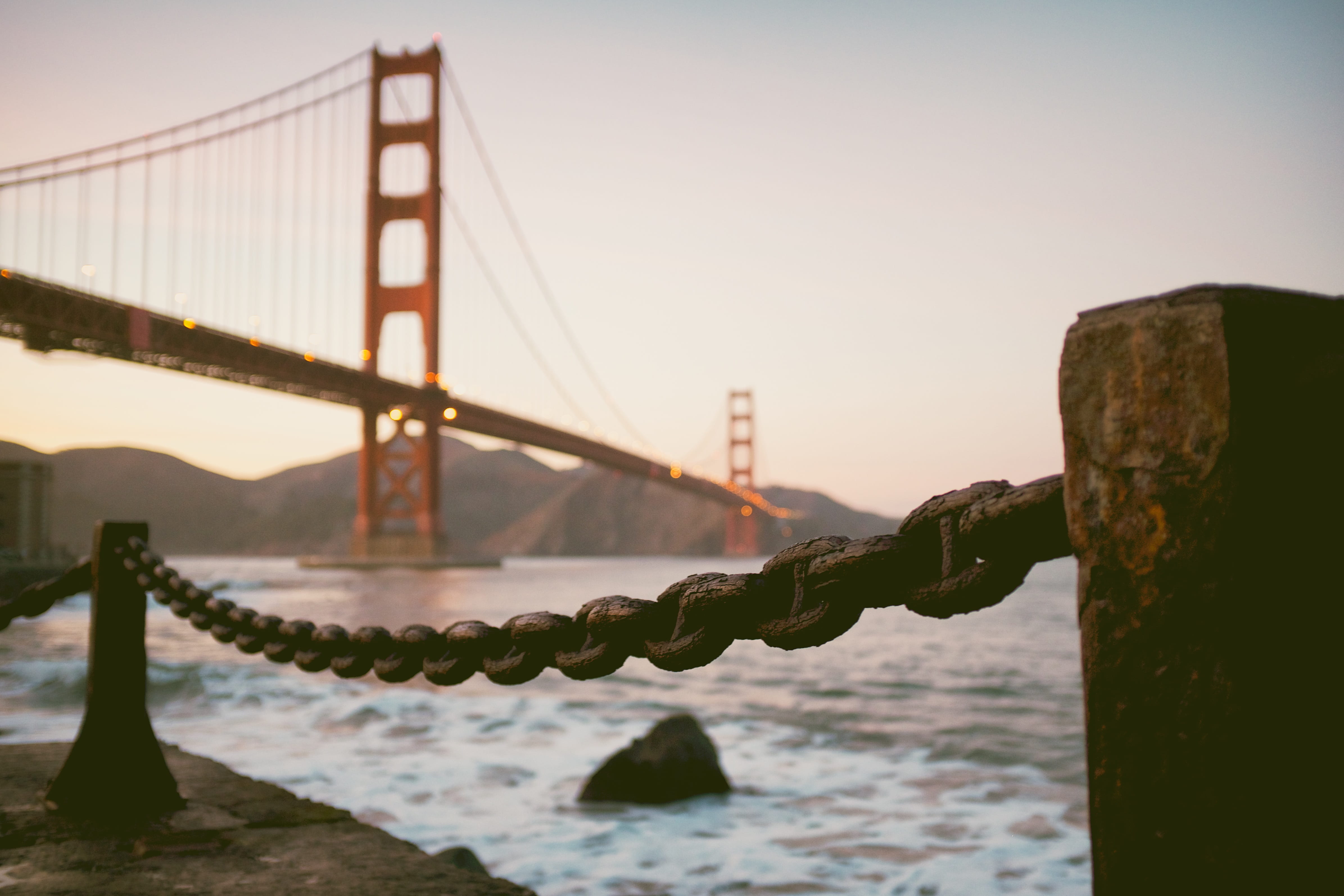 travel Destinations, sea, metal, san Francisco County, dusk, america, travel Locations, connection, golden, built structure, pacific, bridge - Man Made Structure, HD Wallpaper
