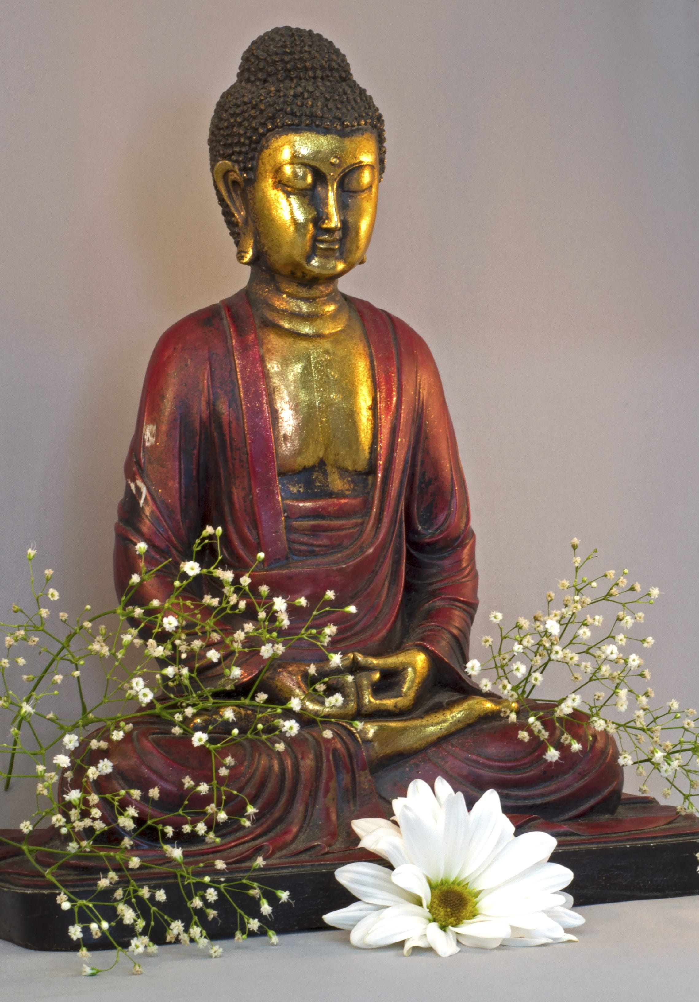 place of worship, idol, symbol, architecture, flower, Buddhism, meditation, art and craft, religion, icon, buddhist, east, human representation, oriental, Phone HD Wallpaper