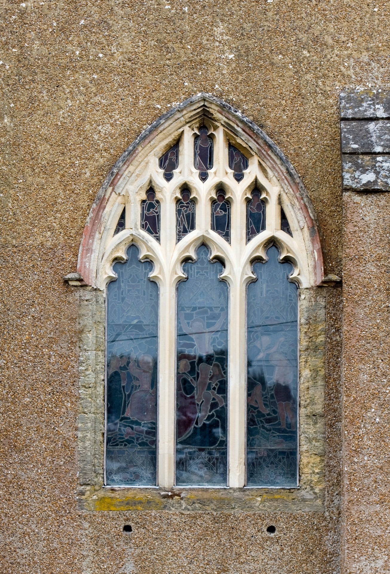 nature, low angle view, building exterior, close-up, no people, church window, pattern, religious, icons, old, church, 1080P, ancient, arch, day, symbols, Phone HD Wallpaper
