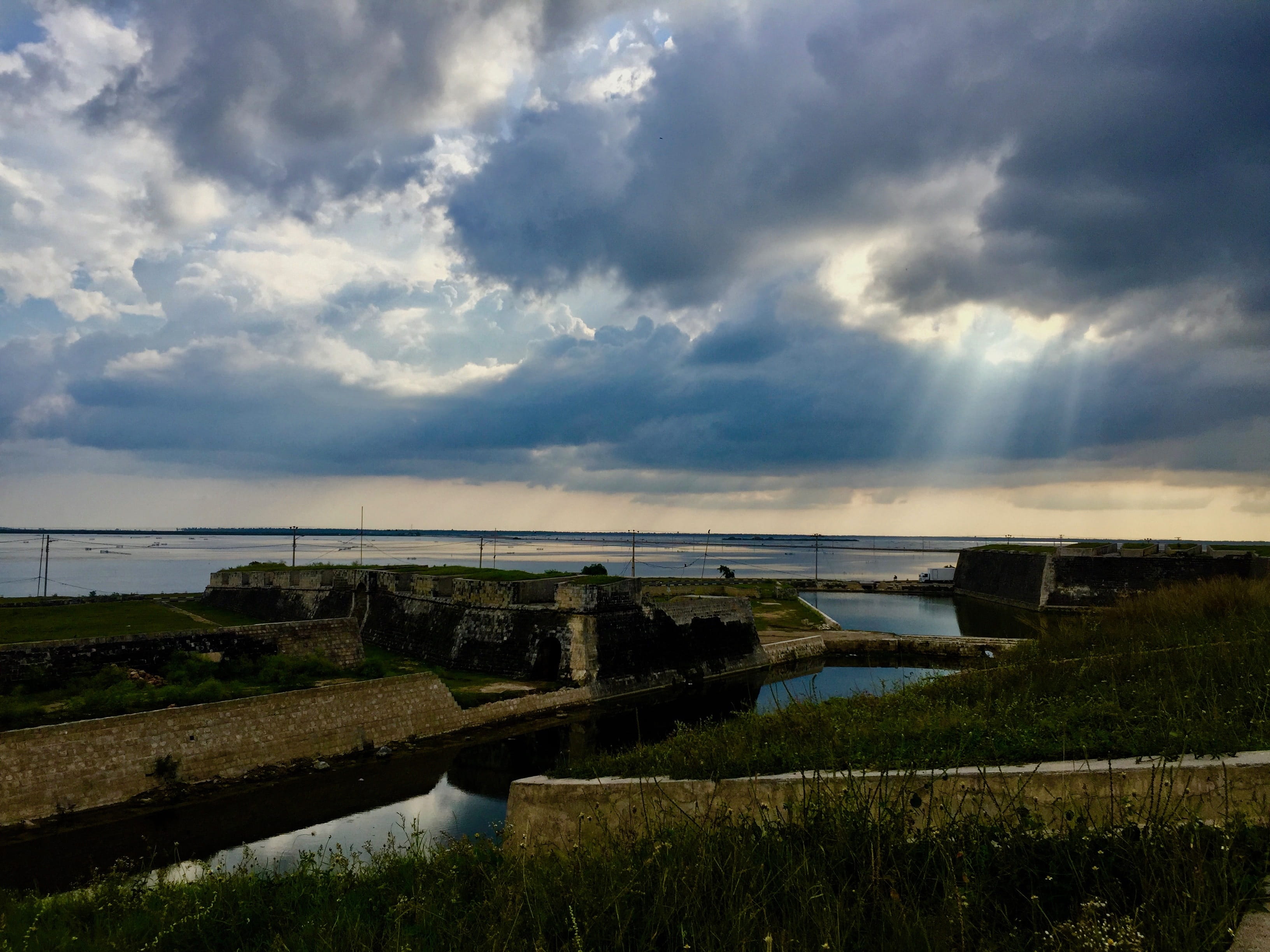 outdoors, sky, architecture, built structure, nature, scenics - nature, river, sri lanka, transportation, cloud - sky, jaffna, bridge, tranquility, sunset, HD Wallpaper