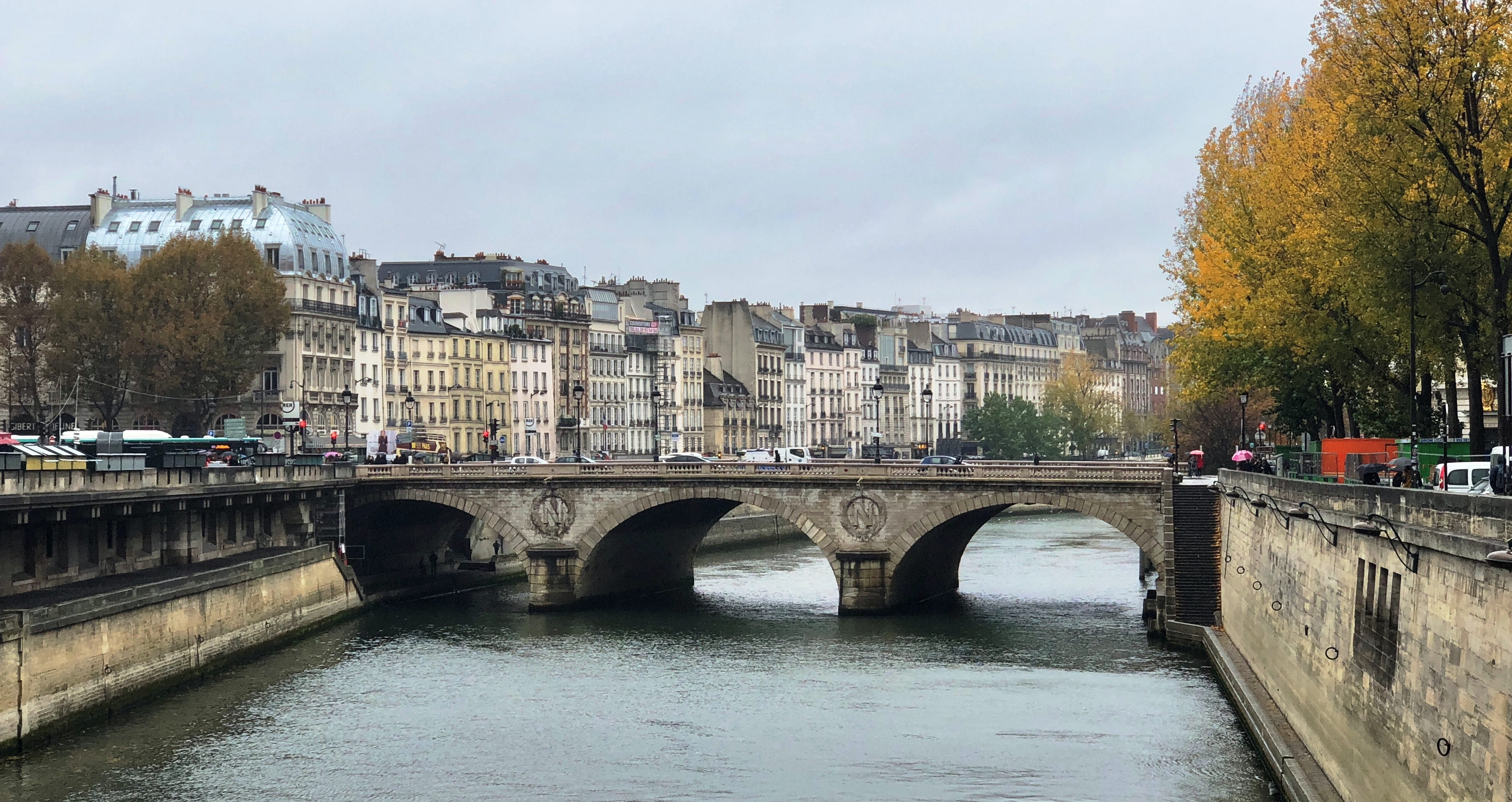 nature, sky, pont saint-michel, arch, arched, waterfront, bridge - man made structure, bridge, transportation, pont st-michel, paris, built structure, plant, HD Wallpaper