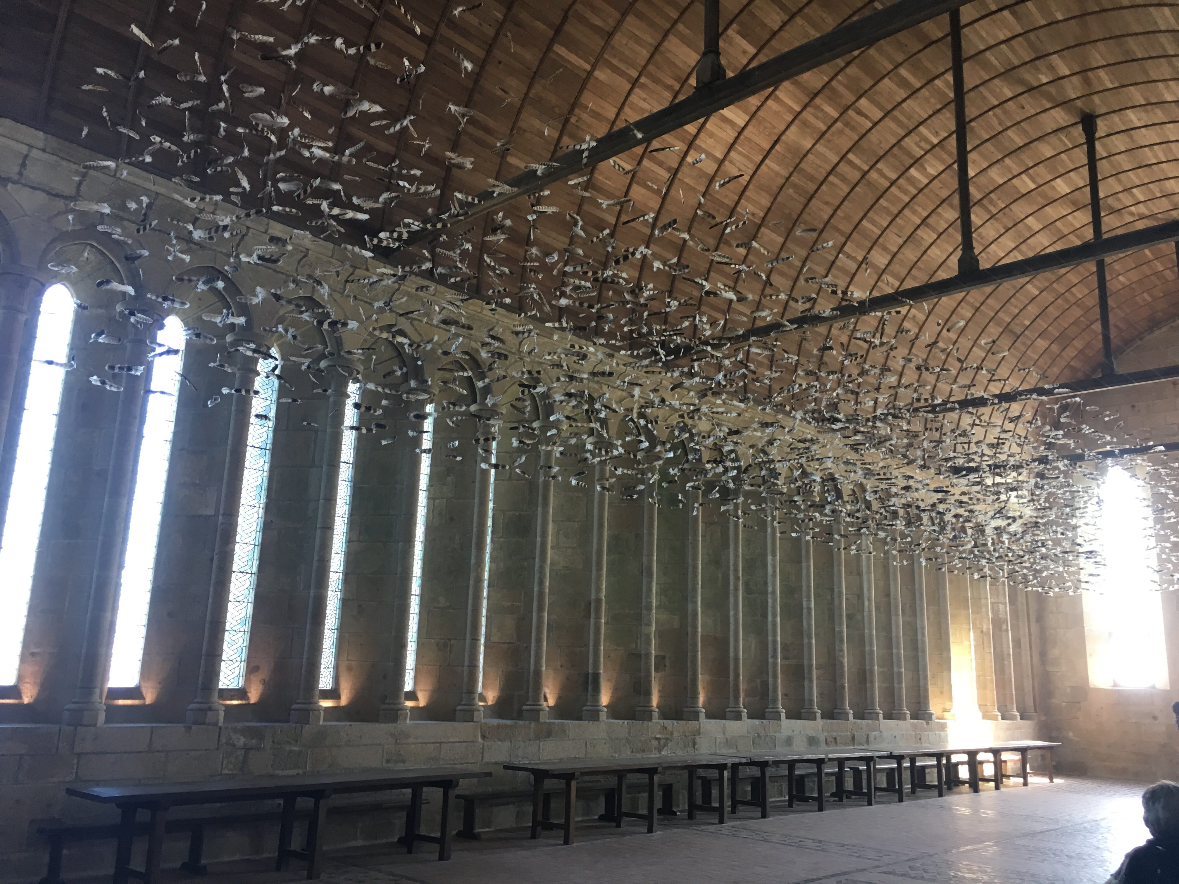 ceiling, reflection, in a row, sunlight, roof beam, architectural column, no people, indoors, built structure, france, architecture, nature, empty, arts culture and entertainment, HD Wallpaper