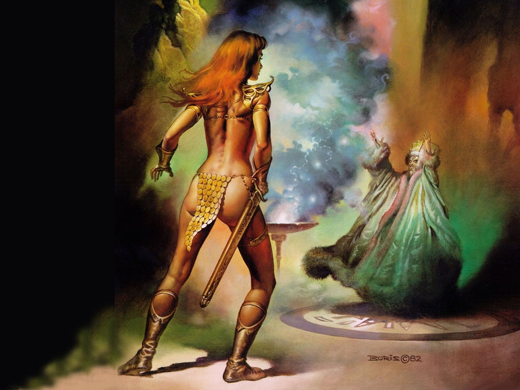 art, abstract, boris, woman, valejo, fantasy, 480P, colors, redhead, lady, hd, colorful, HD Wallpaper