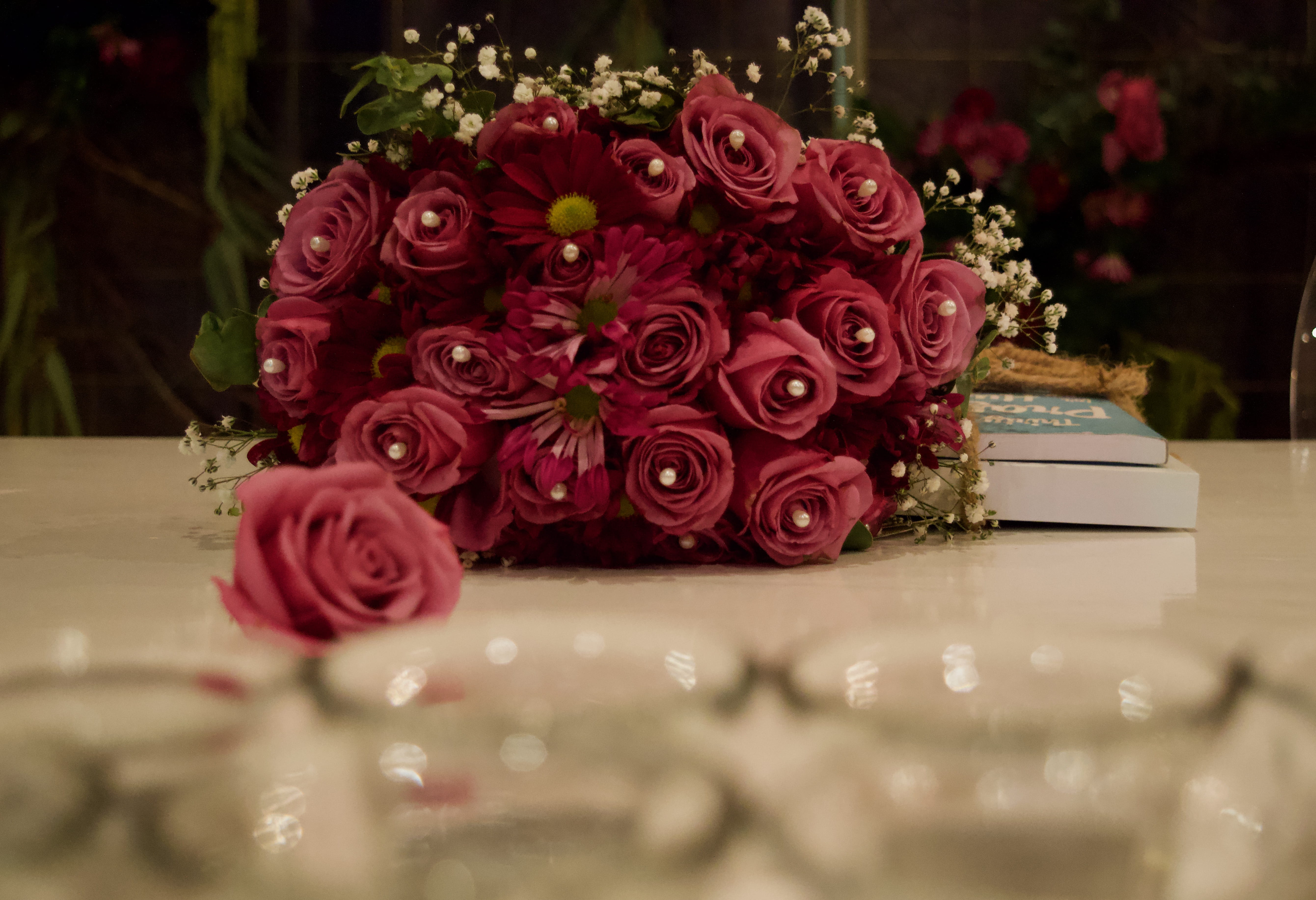 pink color, flower head, wedding, flower bouquet, flowering plant, 5K, babys breath, freshness, vulnerability, inflorescence, nature, flower arrangement, HD Wallpaper