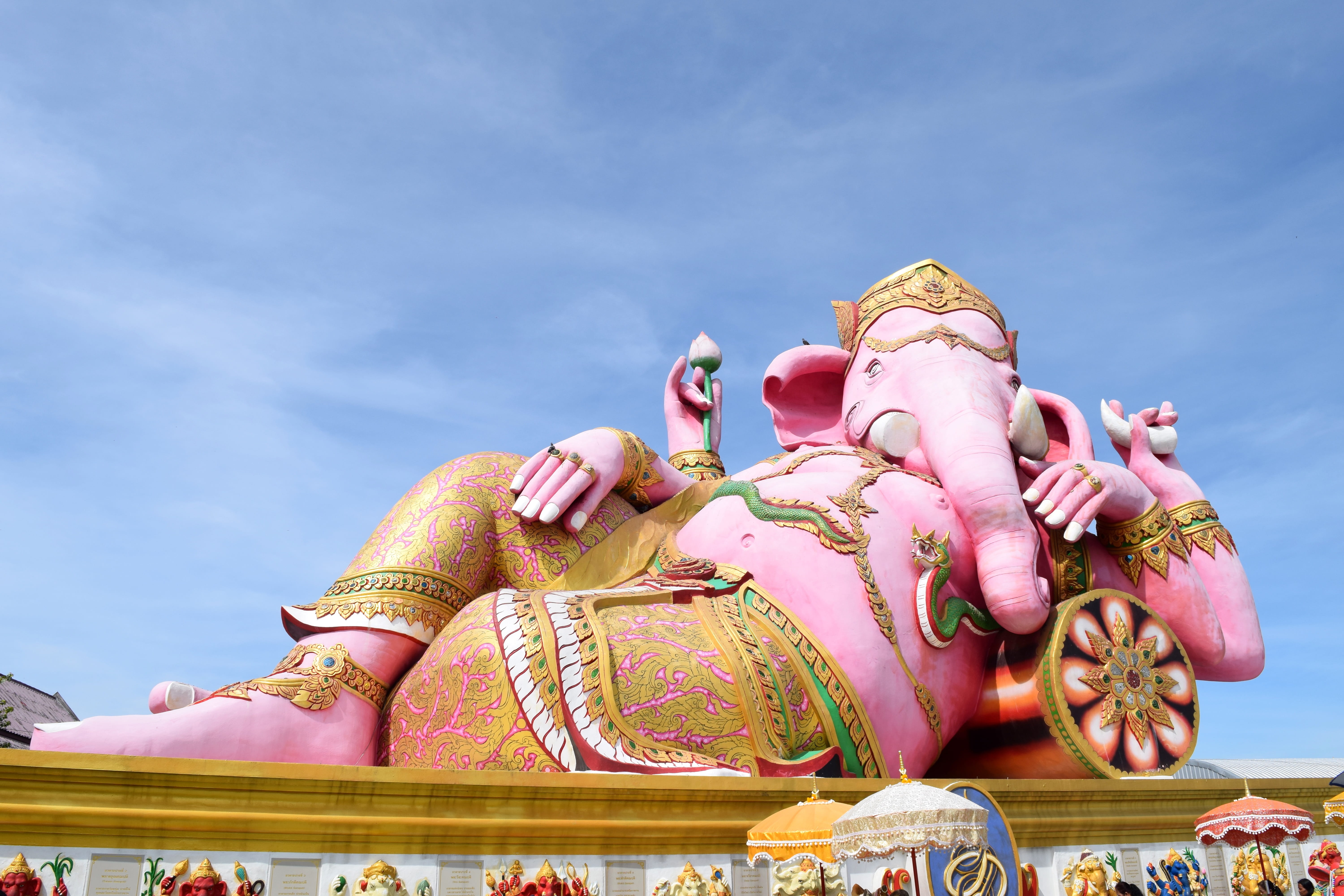 outdoors, buddhism, representation, human representation, 5K, sky, deity, cloud - sky, figure, religion, ornate, belief, creativity, worship, male likeness, HD Wallpaper