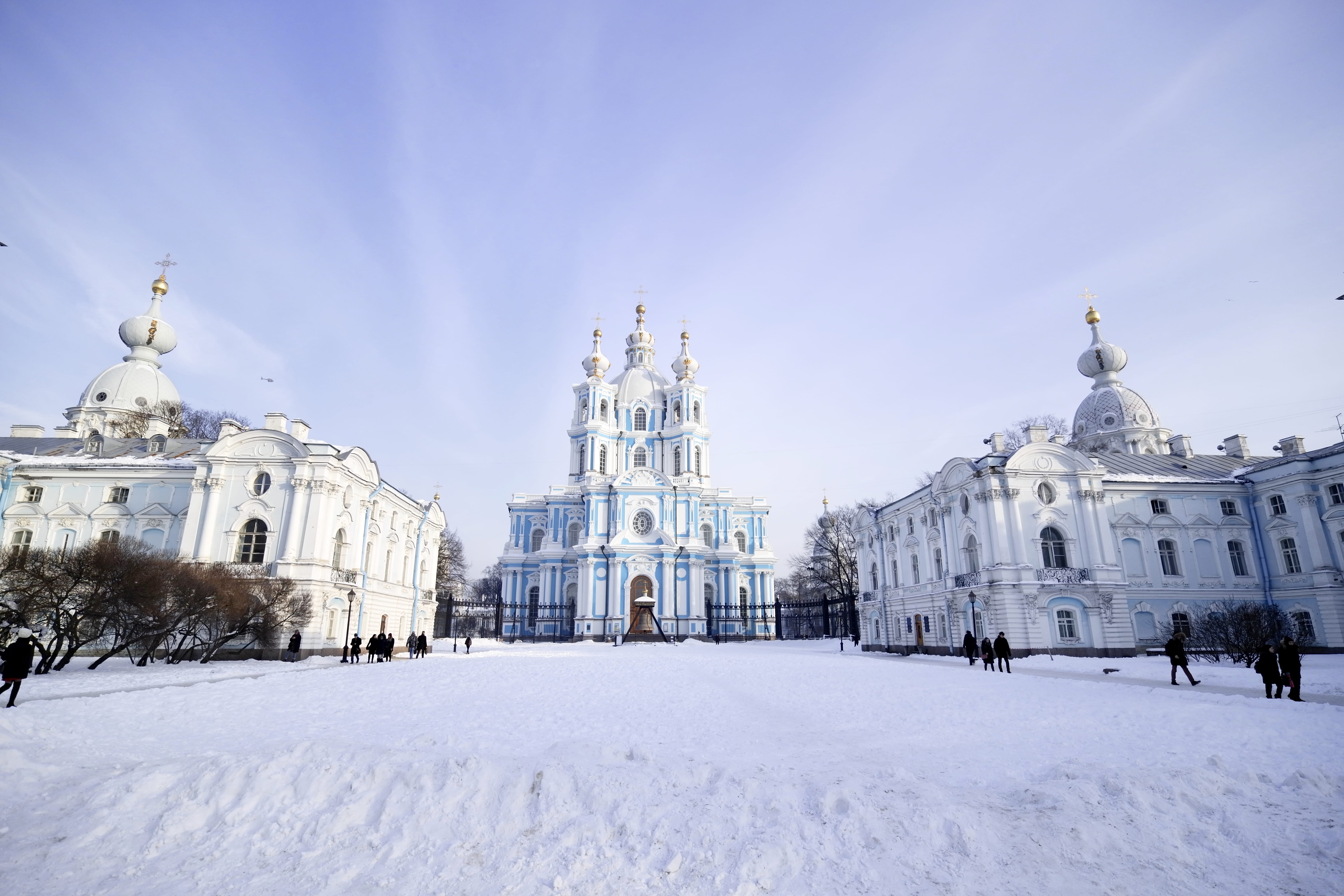 belief, spirituality, built structure, st.petersburg, religion, smolny, assassinate, winter, place of worship, russia, lenin, nature, cold temperature, HD Wallpaper