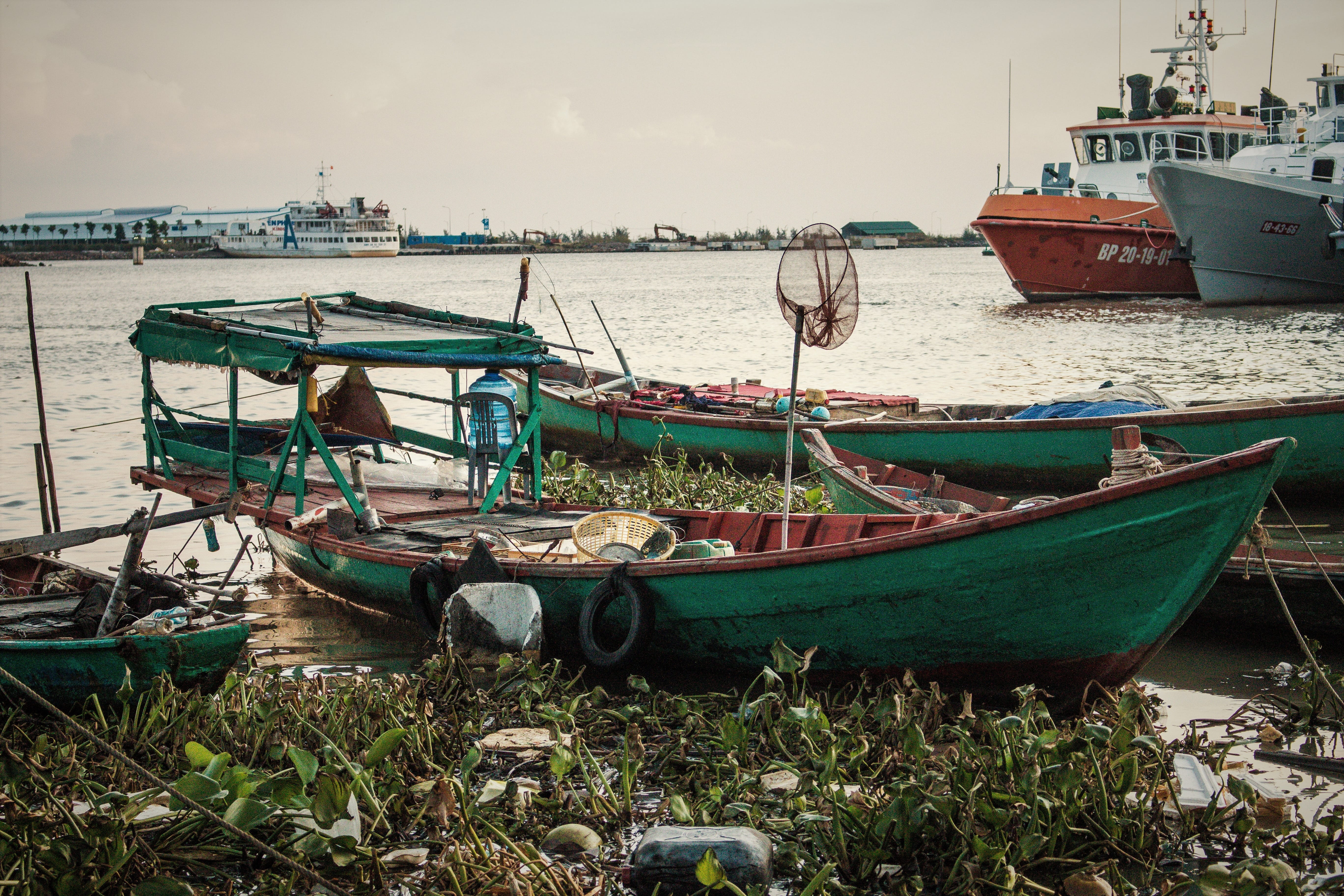 outdoors, plant, mode of transportation, nautical vessel, tropical, boat, 5K, ha tien, no people, socialism, sky, day, sea, travel, south east asia, fishing industry, HD Wallpaper