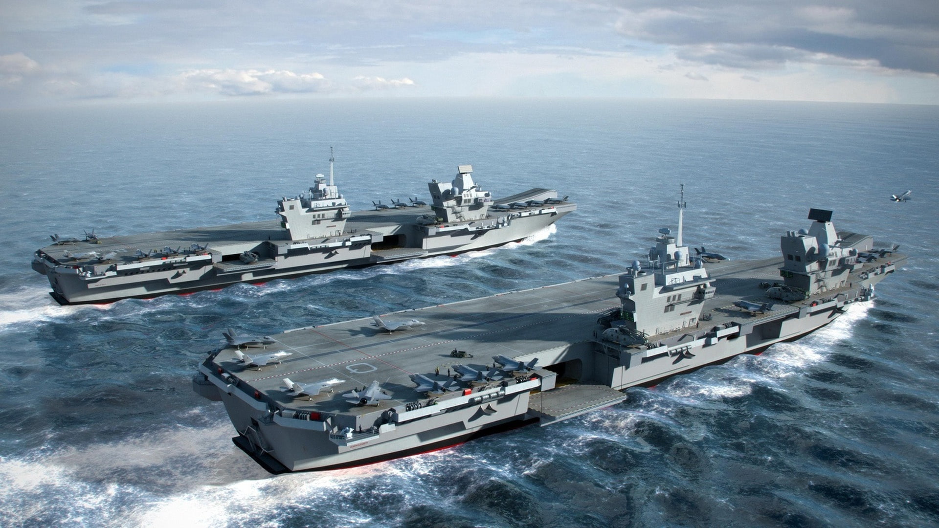 UK, 1080P, English carriers, The carriers of the " Queen Elizabeth", HMS Prince of Wales, Queen Elizabeth class carriers, HD Wallpaper