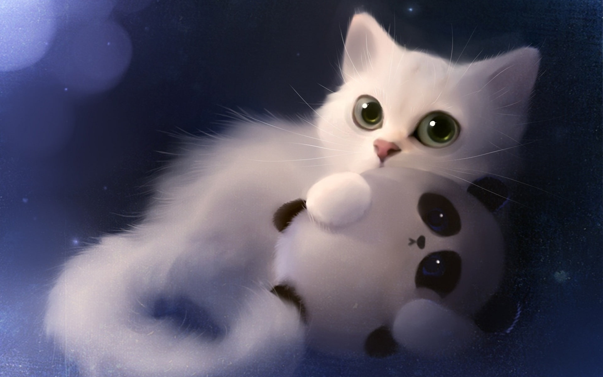 Toy, Cat, Art, Painting, White, Panda, 1080P, HD Wallpaper