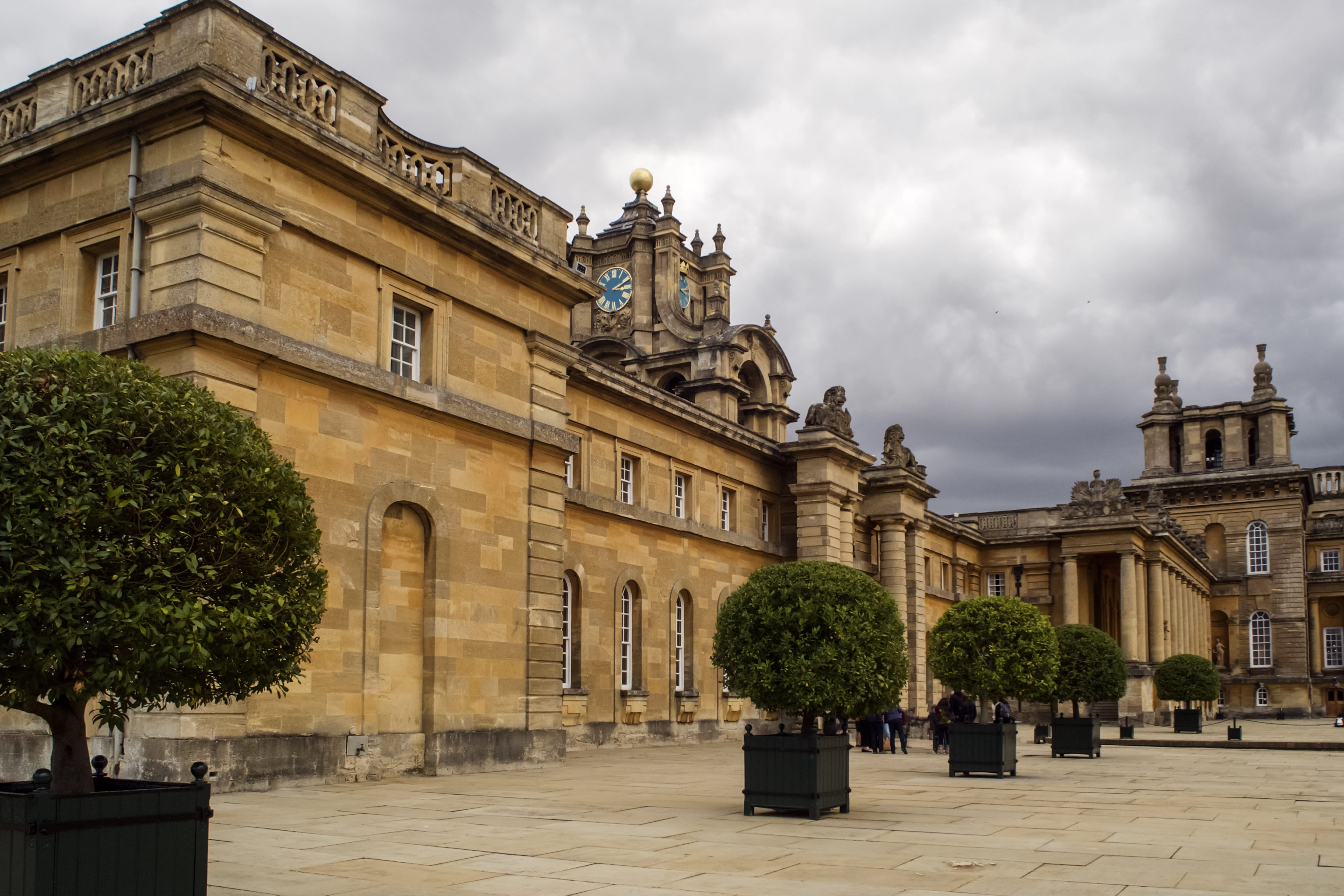 built structure, oxfordshire, england, potted plant, plant, no people, street, window, architecture, blenheim palace, nature, the past, city, building, HD Wallpaper