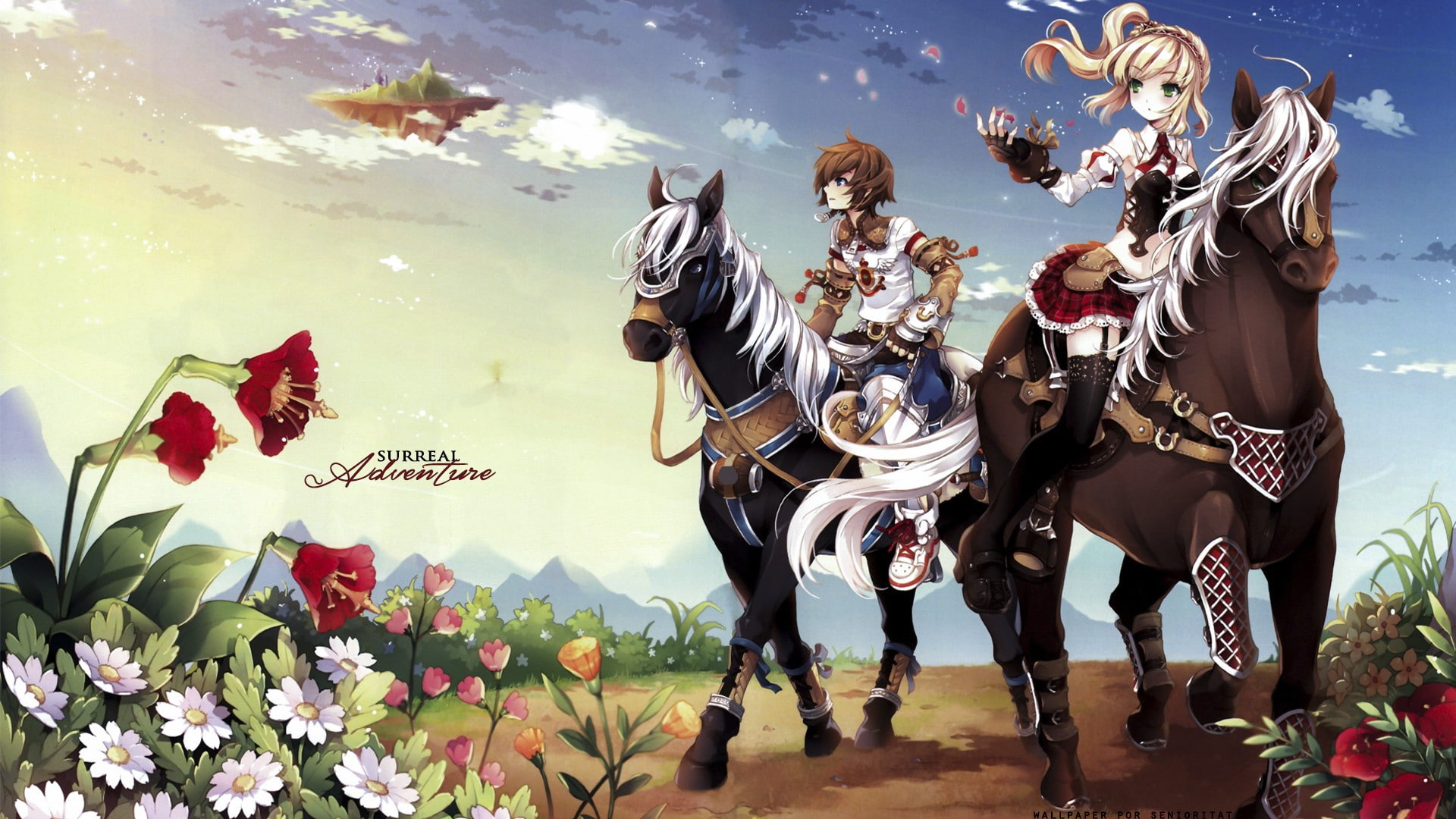 alicia, girls, horse, 1080P, anime, anime girls, HD Wallpaper