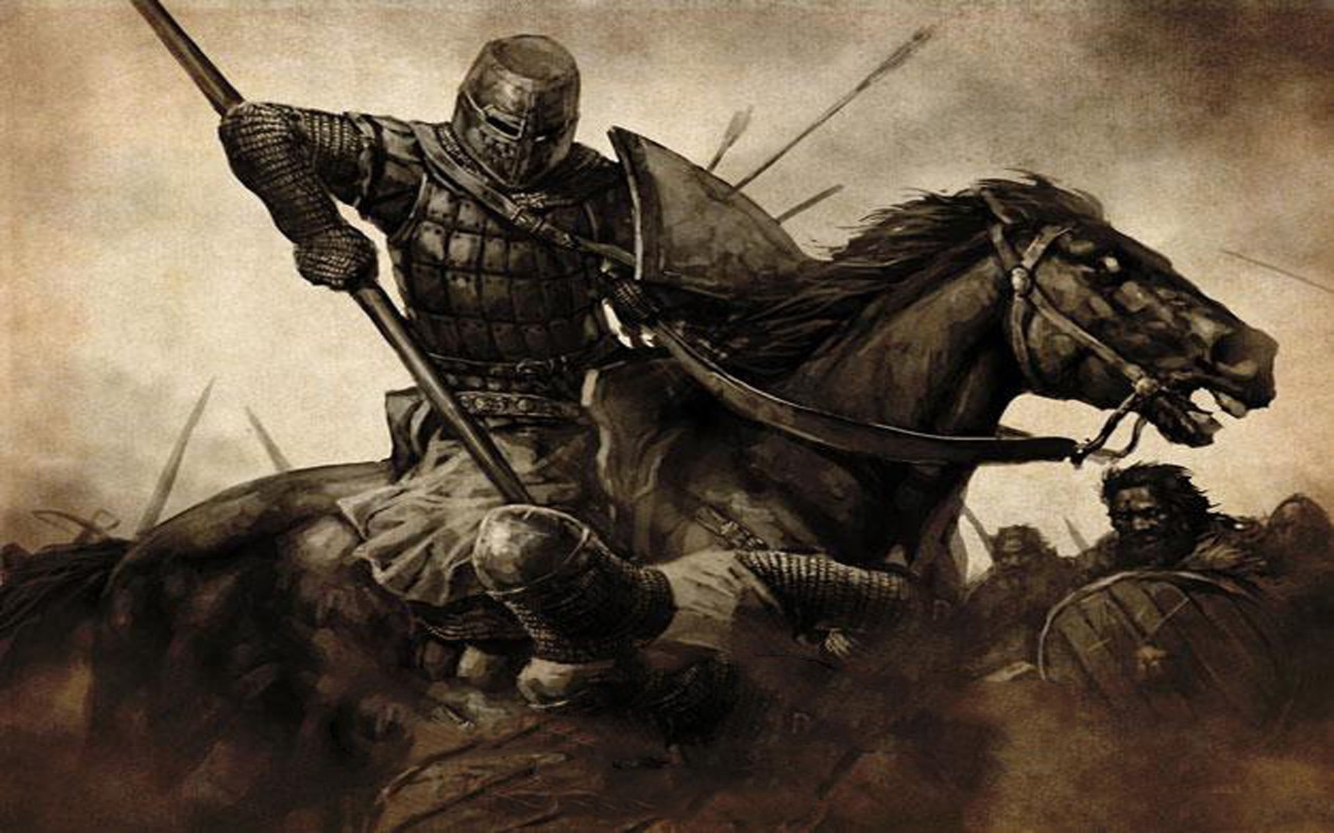 mountblade, 1080P, animals, art, medieval, knights, horses, x, hd, HD Wallpaper
