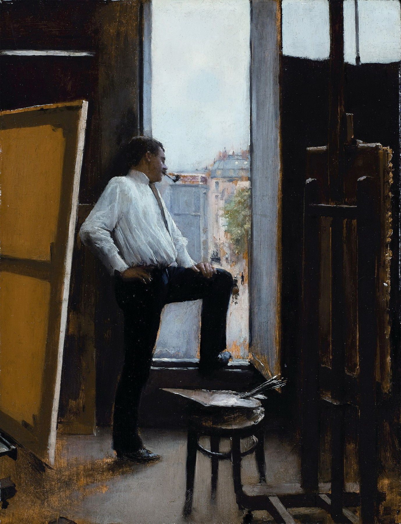 men, artwork, portrait display, 720P, classical art, Jean Beraud, painting, Phone HD Wallpaper