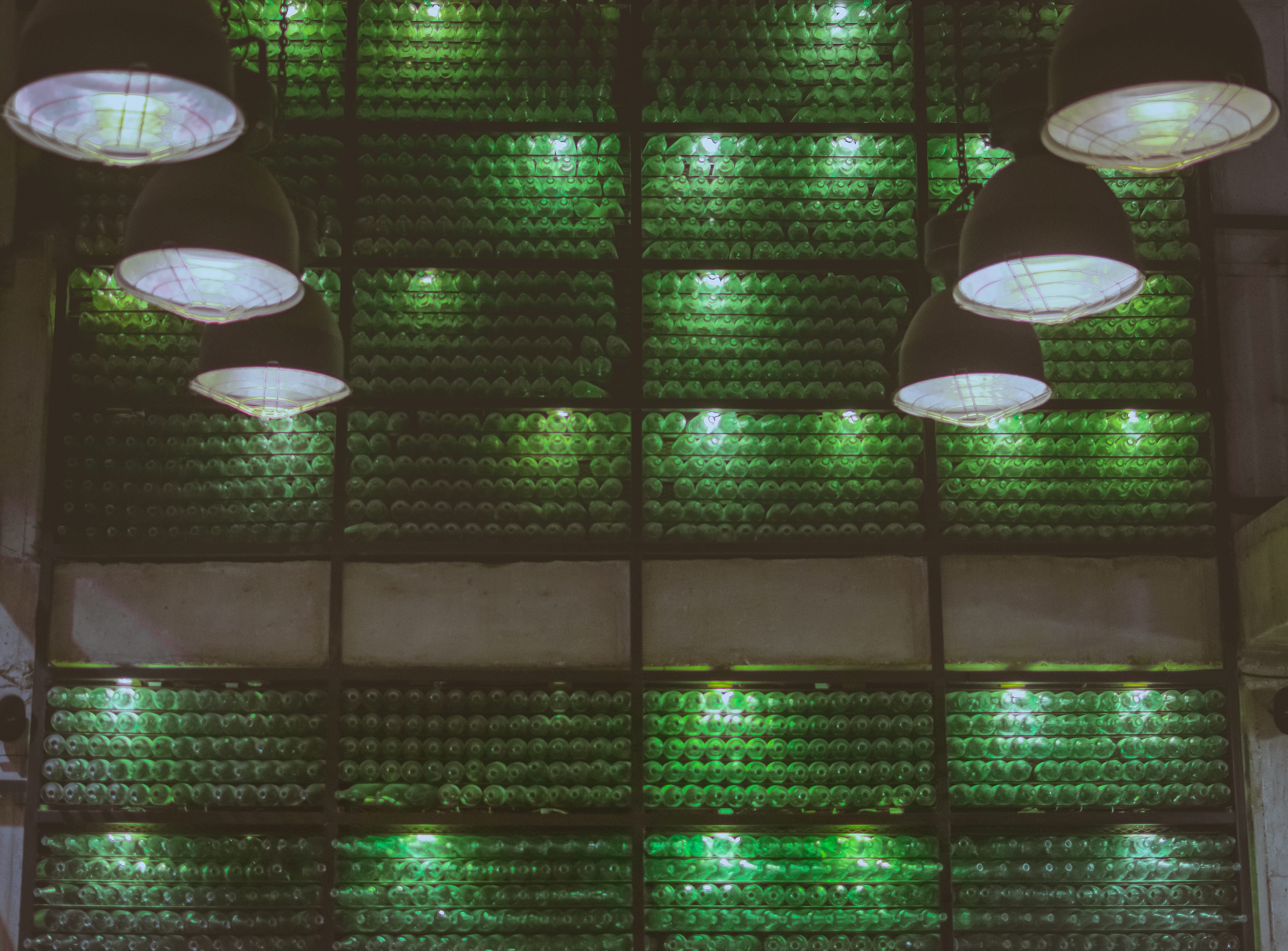 ceiling light, hanging, shelf, green color, iran, indoors, lampshade, light fixture, neon, close-up, family café ans restaurant, ahvaz, no people, spotlight, HD Wallpaper