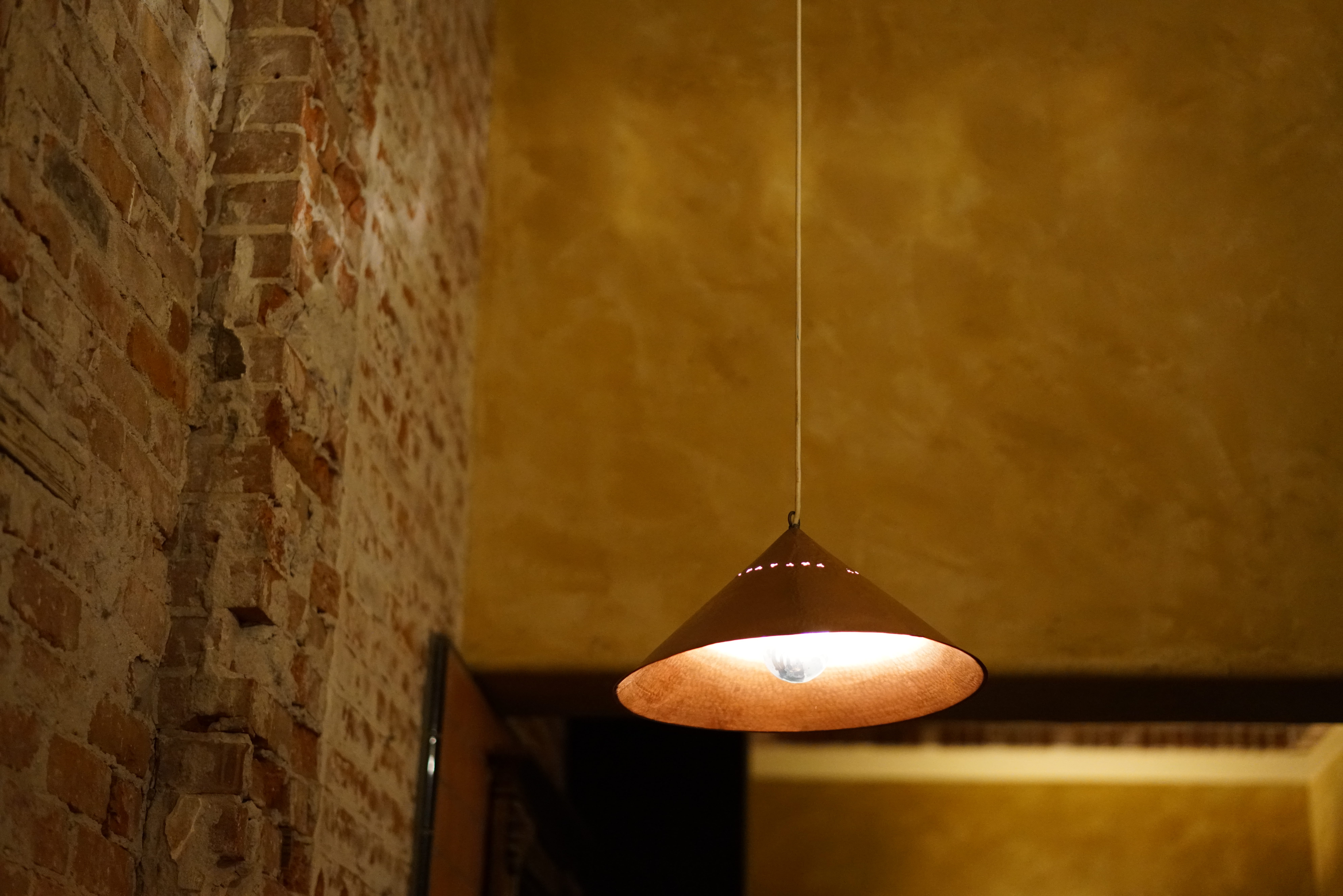 chandelier, drop light, italian restaurant, crypt, pendant light, ceiling light, honey, hanging, built structure, no people, santa barbara, saucer, light - natural phenomenon, HD Wallpaper