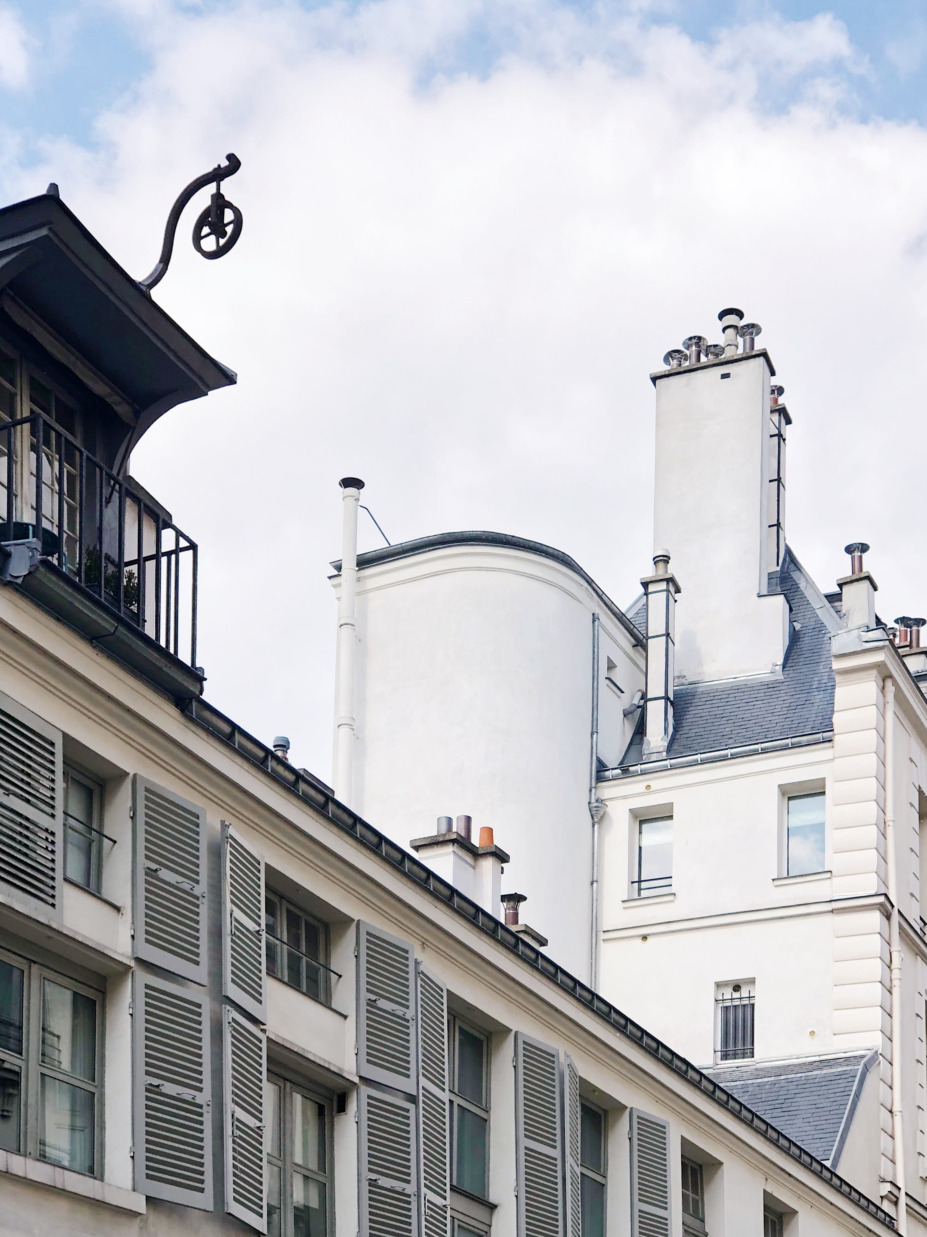 city, 4K, perspective, outdoors, factory, france, chimney, cloud - sky, railing, apartment, technology, 5 rue bonaparte, lighting equipment, banister, Phone HD Wallpaper