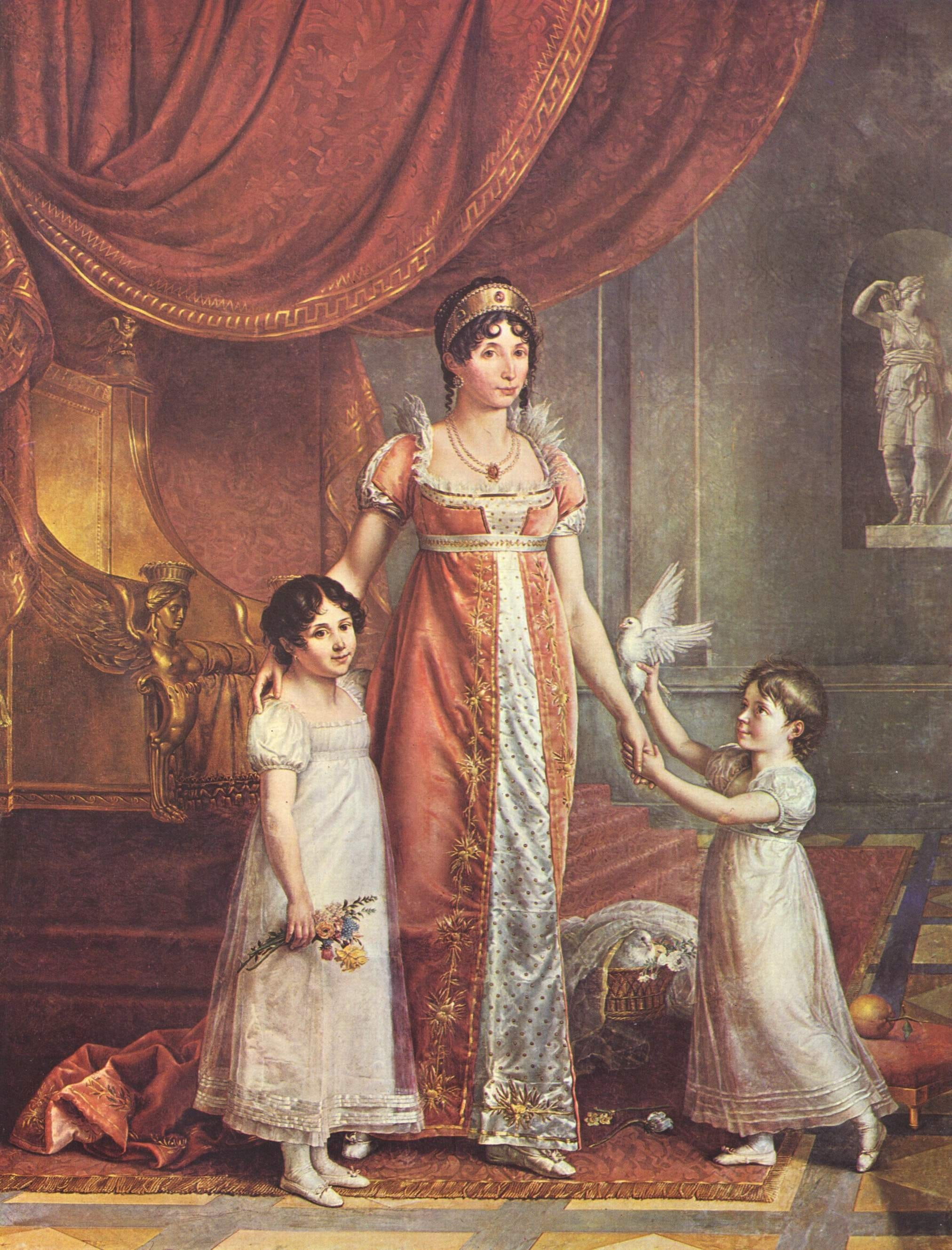 standing, julie clary, architecture, human representation, bonaparte, people, 2K, zenaide, wicar, clothing, togetherness, sister, childhood, antique, representation, Phone HD Wallpaper
