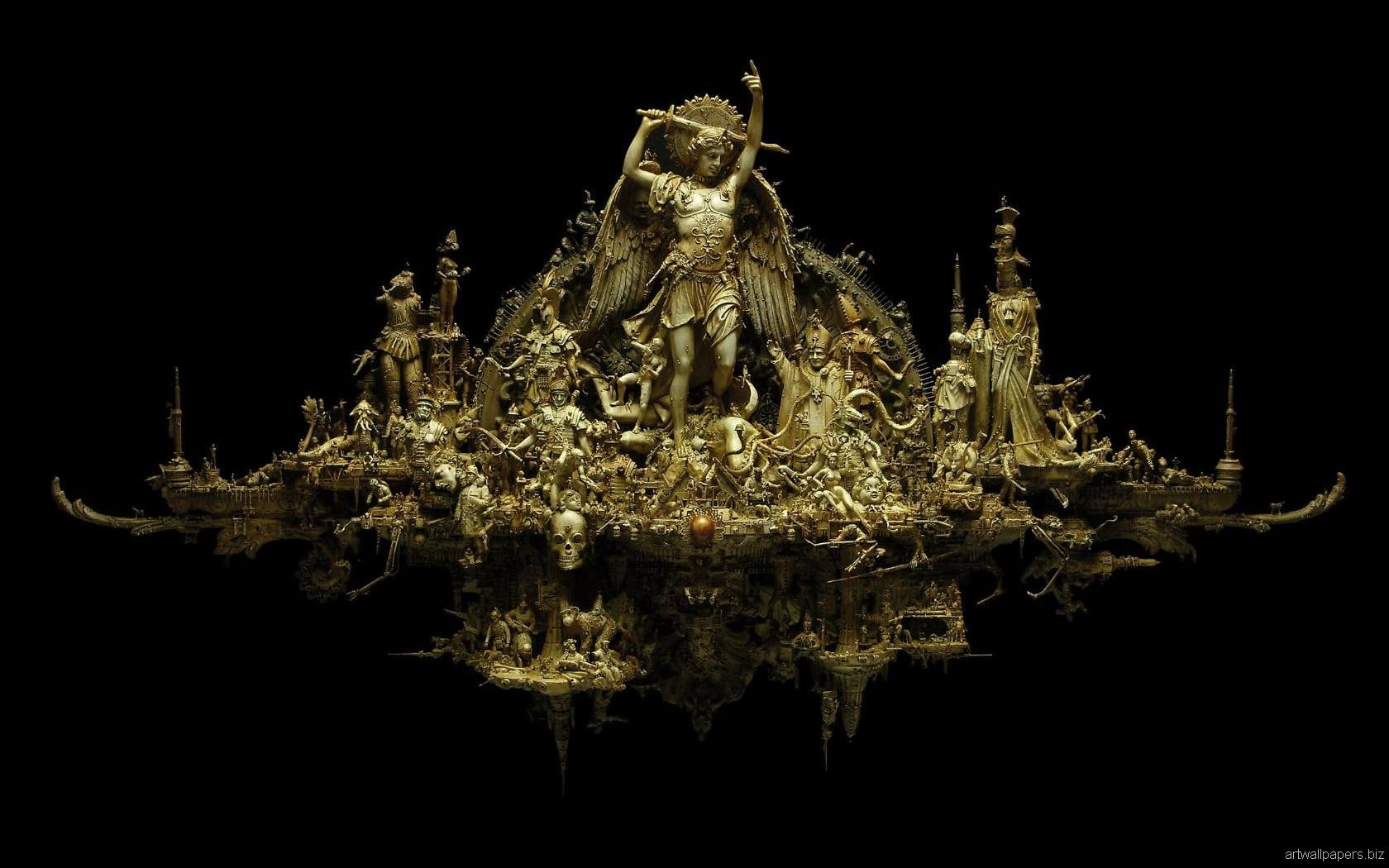 sculptures, 720P, kris, kuksi, art, dark, HD Wallpaper