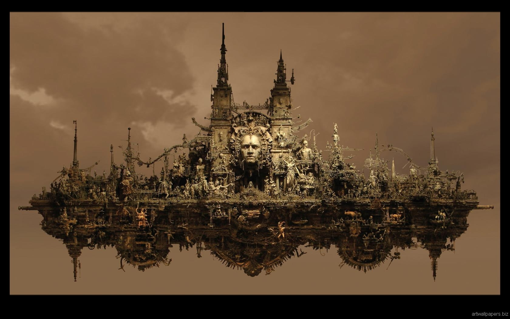 720P, Sculptures, Steampunk, Dark, art, Kuksi, sci, fi, Kris, HD Wallpaper