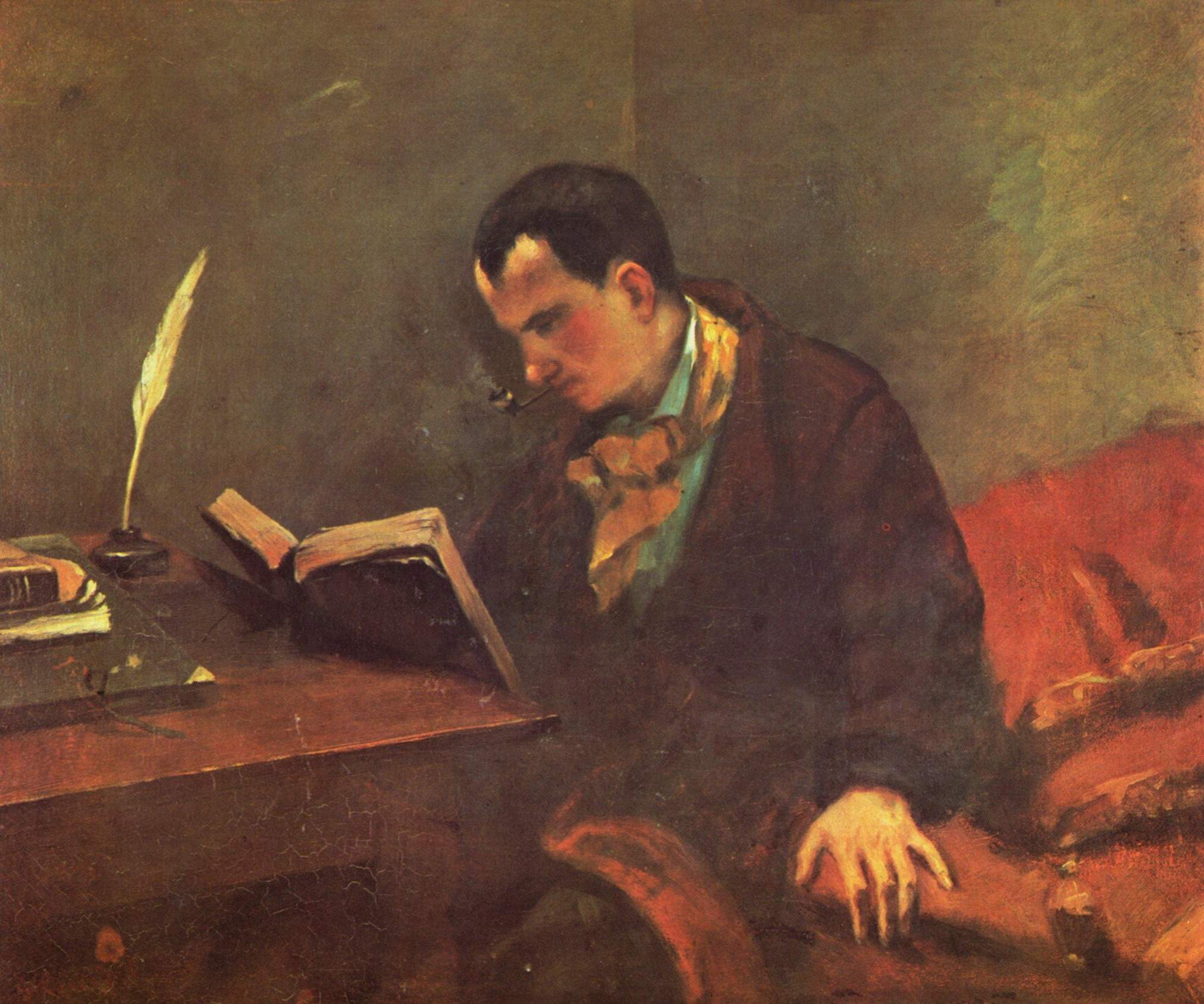 Oil Painting, Smoking Pipe, Charles Baudelaire, Gustave Courbet, 1080P, Poets, Classic Art, HD Wallpaper