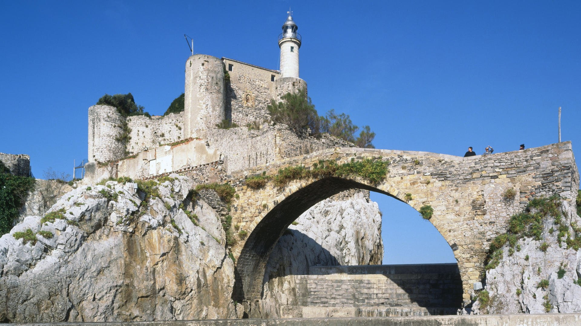 castro, castles, architecture, buildings, bridges, 1080P, urdiales, HD Wallpaper