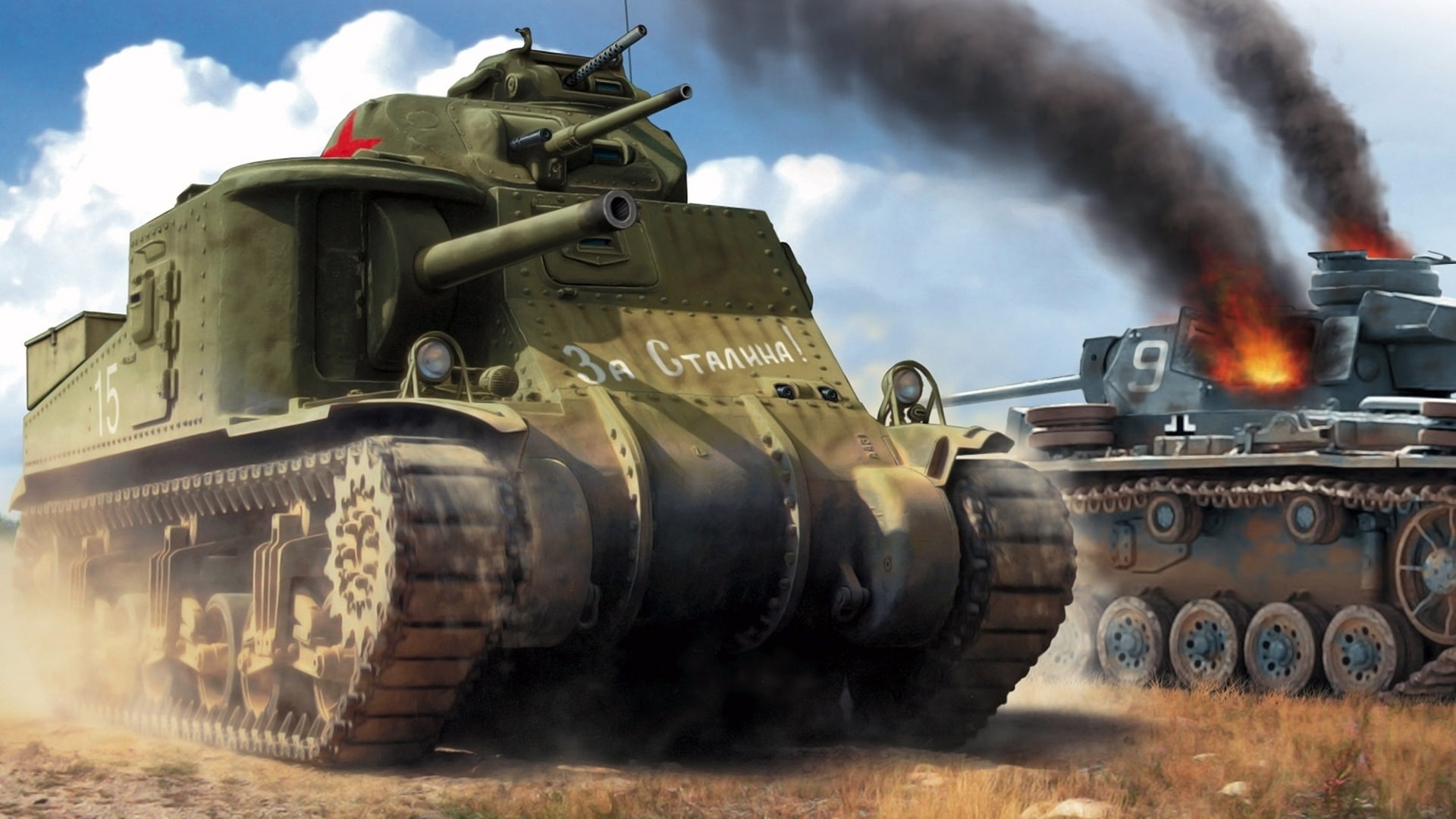 USSR, 1080P, Lee, American medium tank, For Stalin, HD Wallpaper