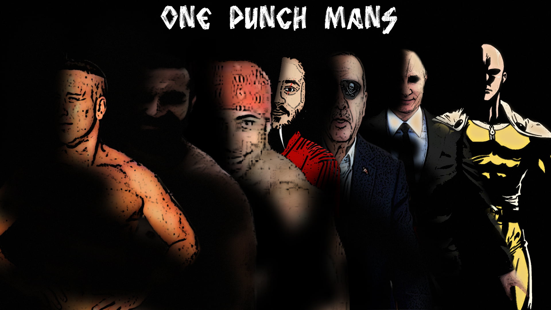 1080P, One-Punch Man, anime, memes, Vladimir Putin, HD Wallpaper