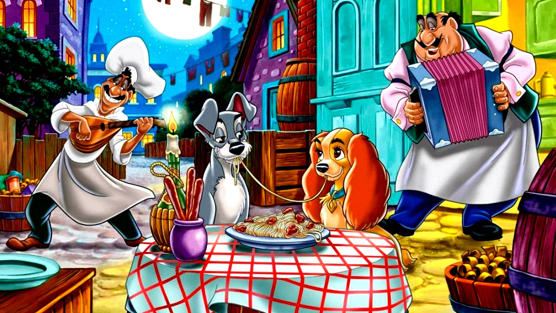 disney, lady, tramp, 1080P, HD Wallpaper