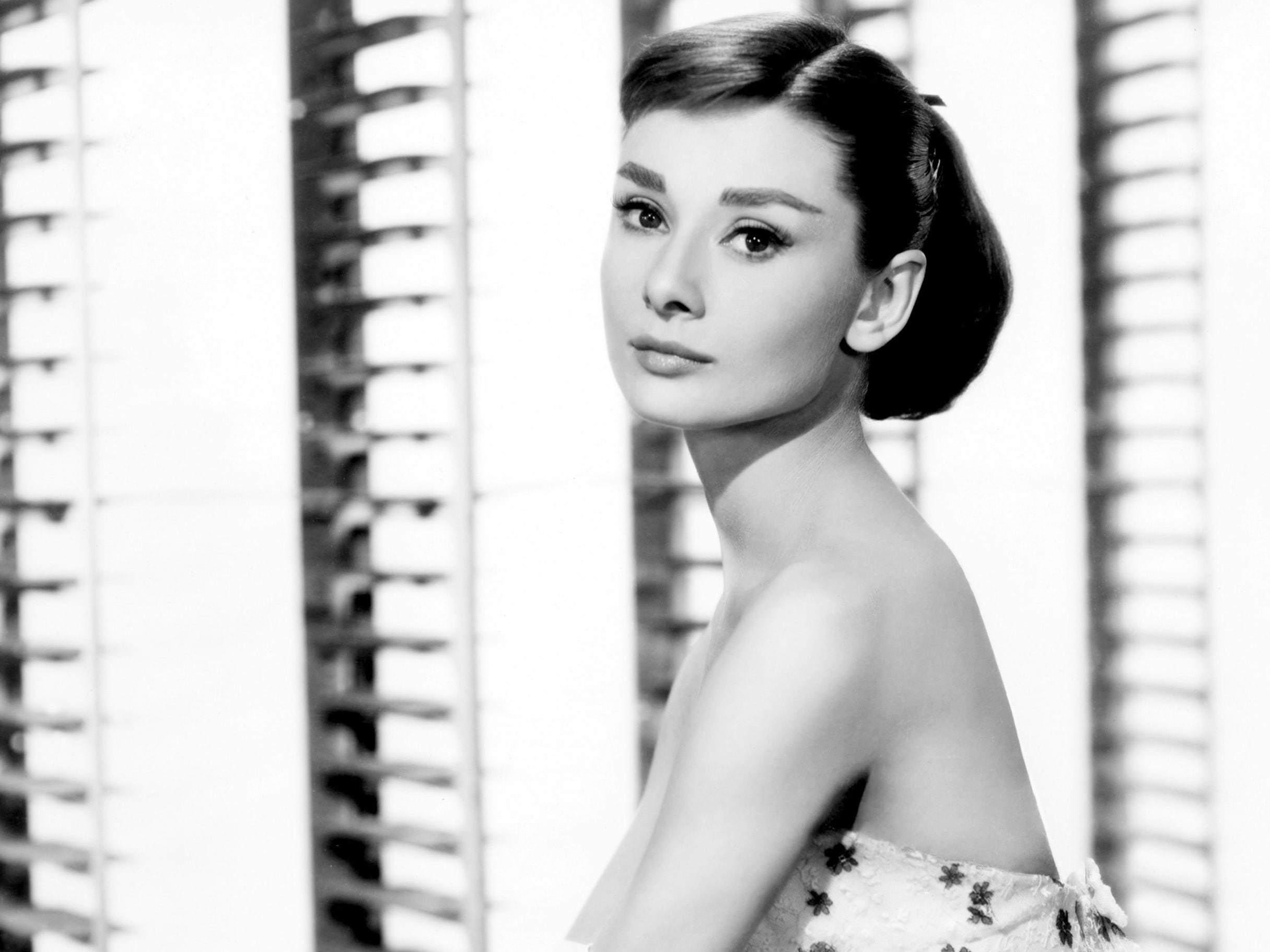 photoshoot, white, audrey, hepburn, 1080P, back, HD Wallpaper